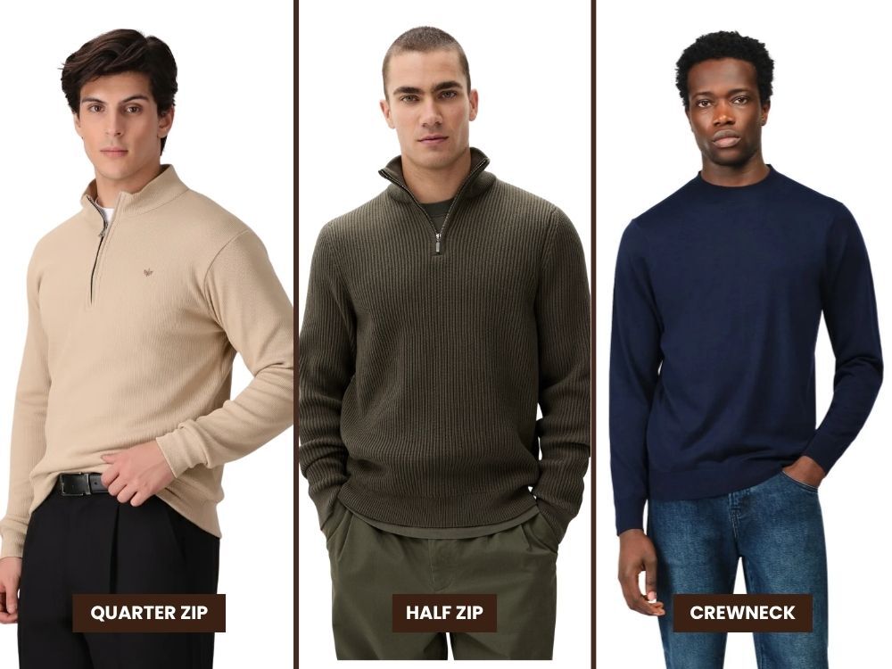 Quarter Zip vs Half Zip vs Crewneck: Which Knit to Buy
