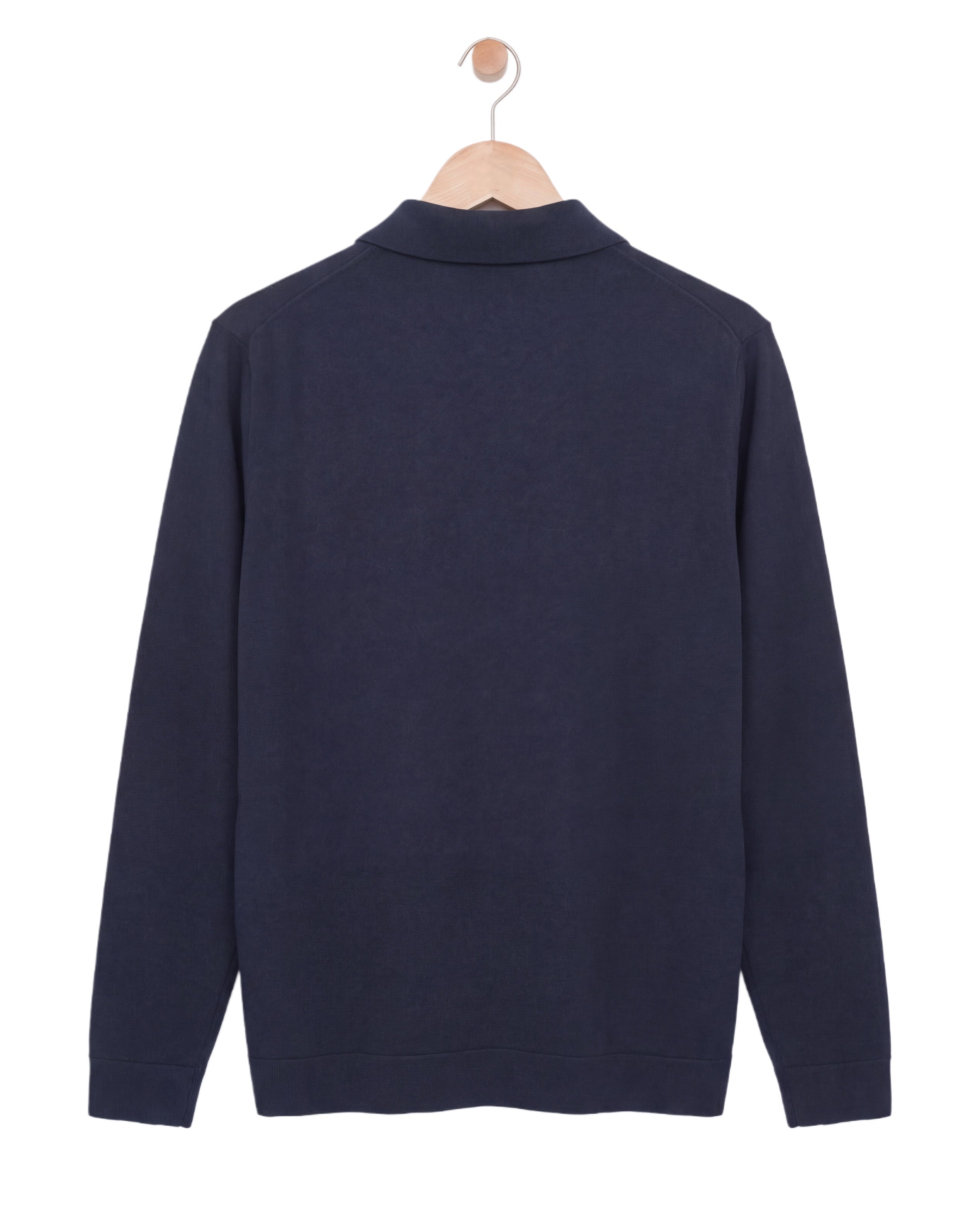 The Knitted Button Shirt Navy