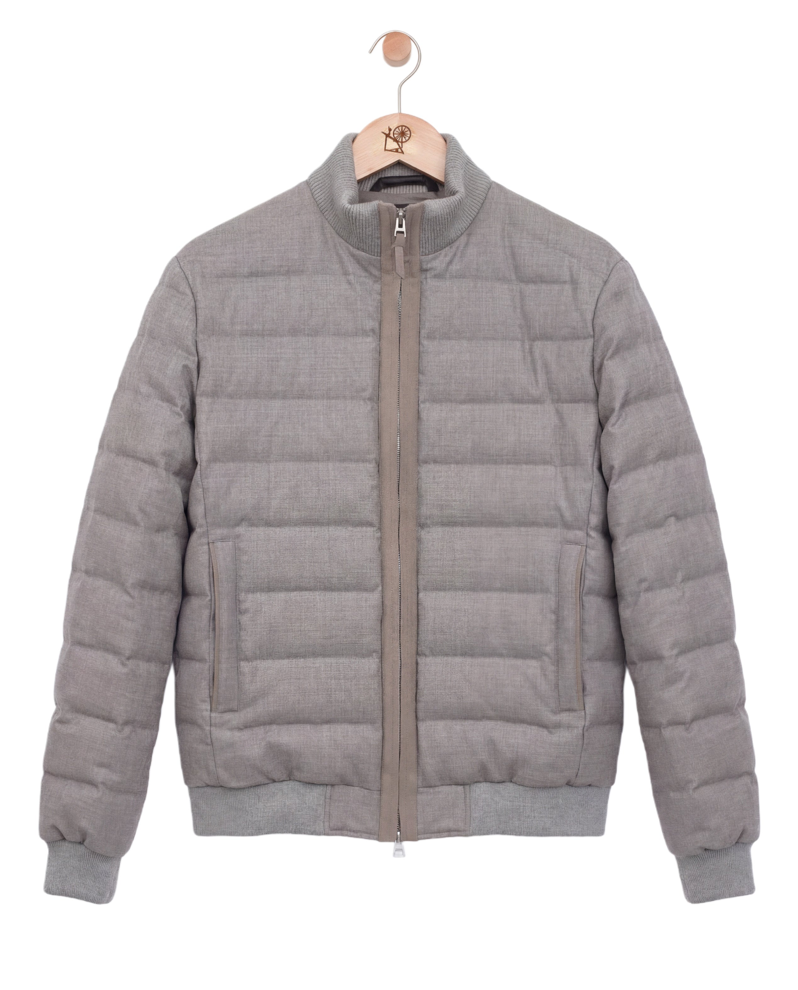 The Wool Textured Down Jacket Earth Beige