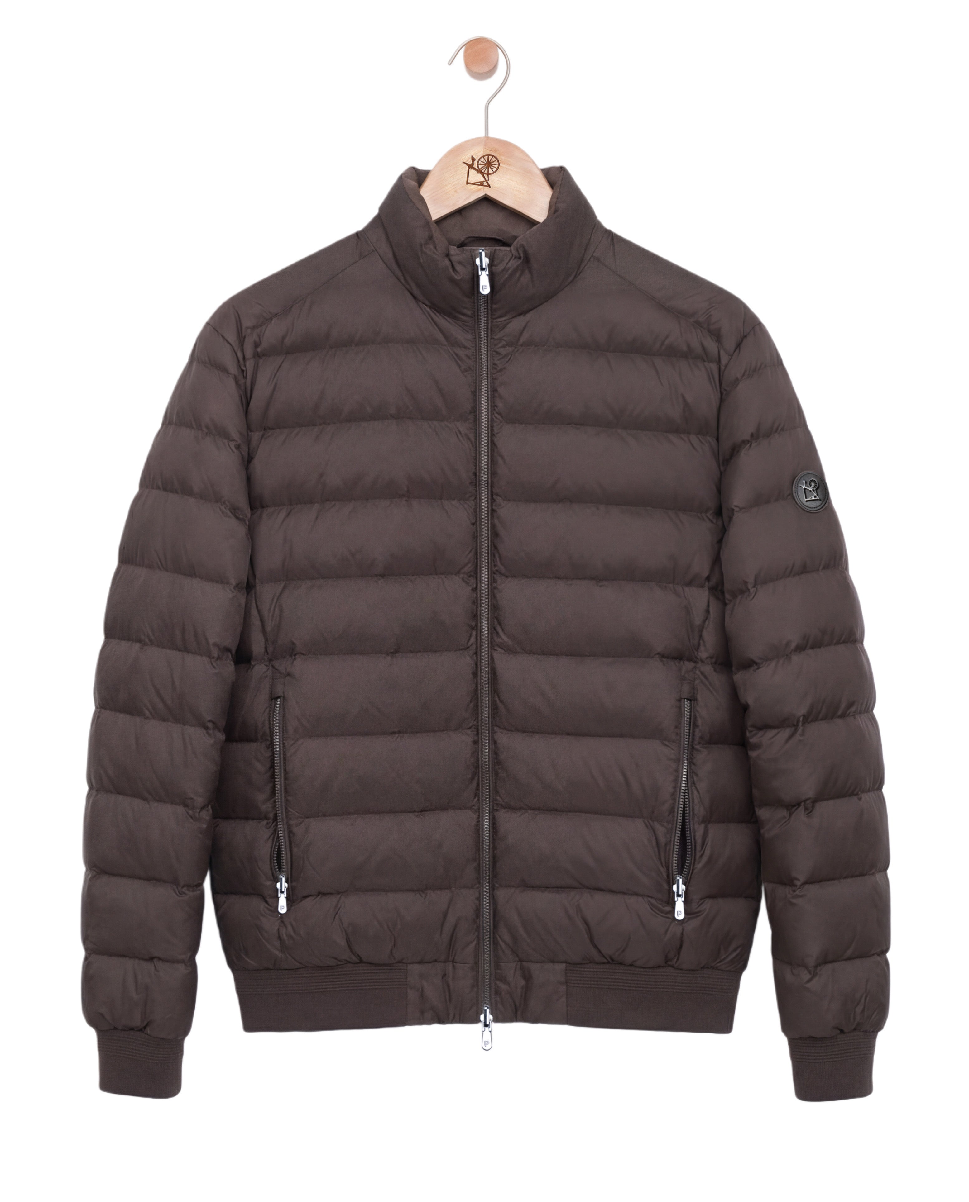 Two Tone Down Jacket Double Brown