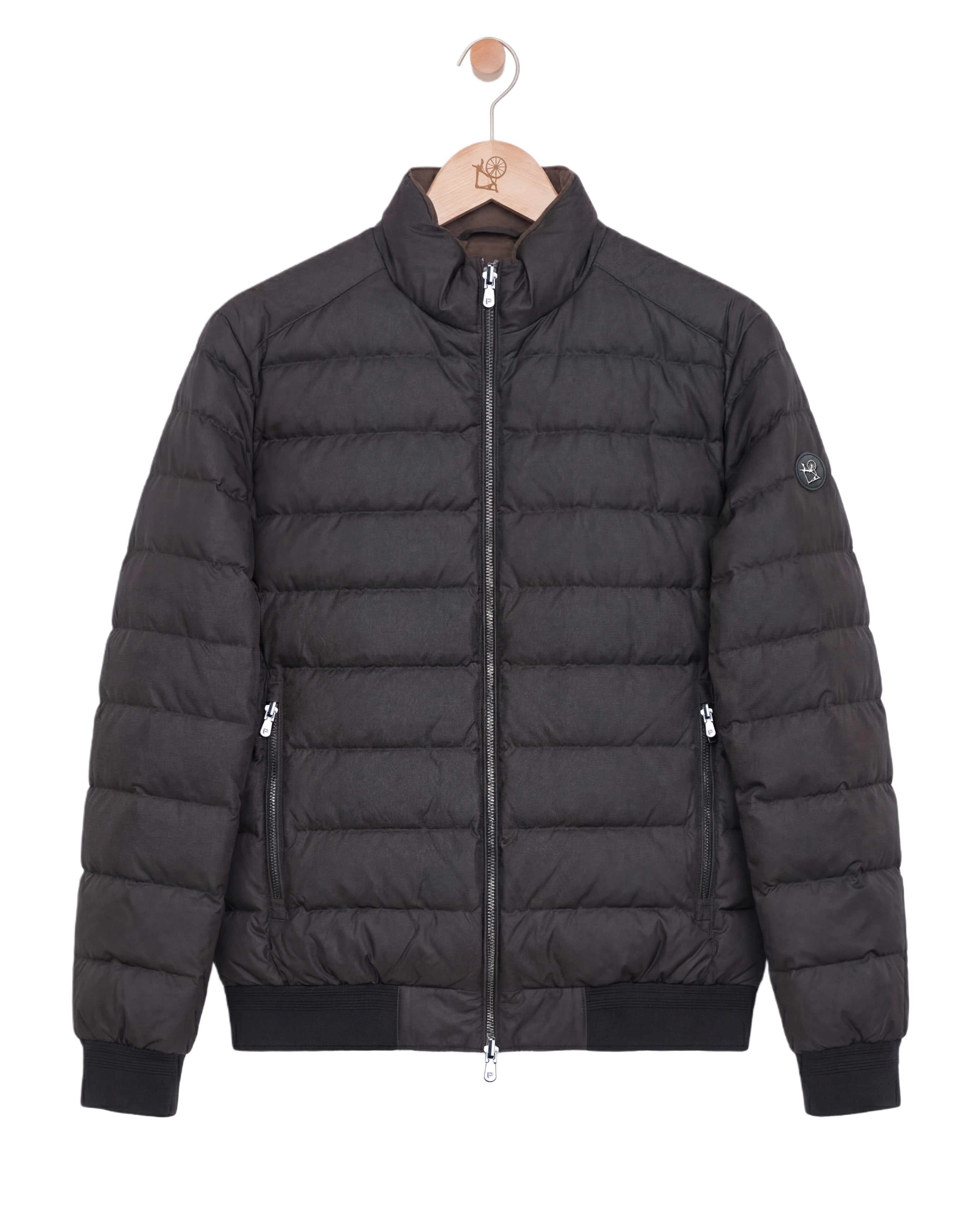 Two Tone Down Jacket Black Brown
