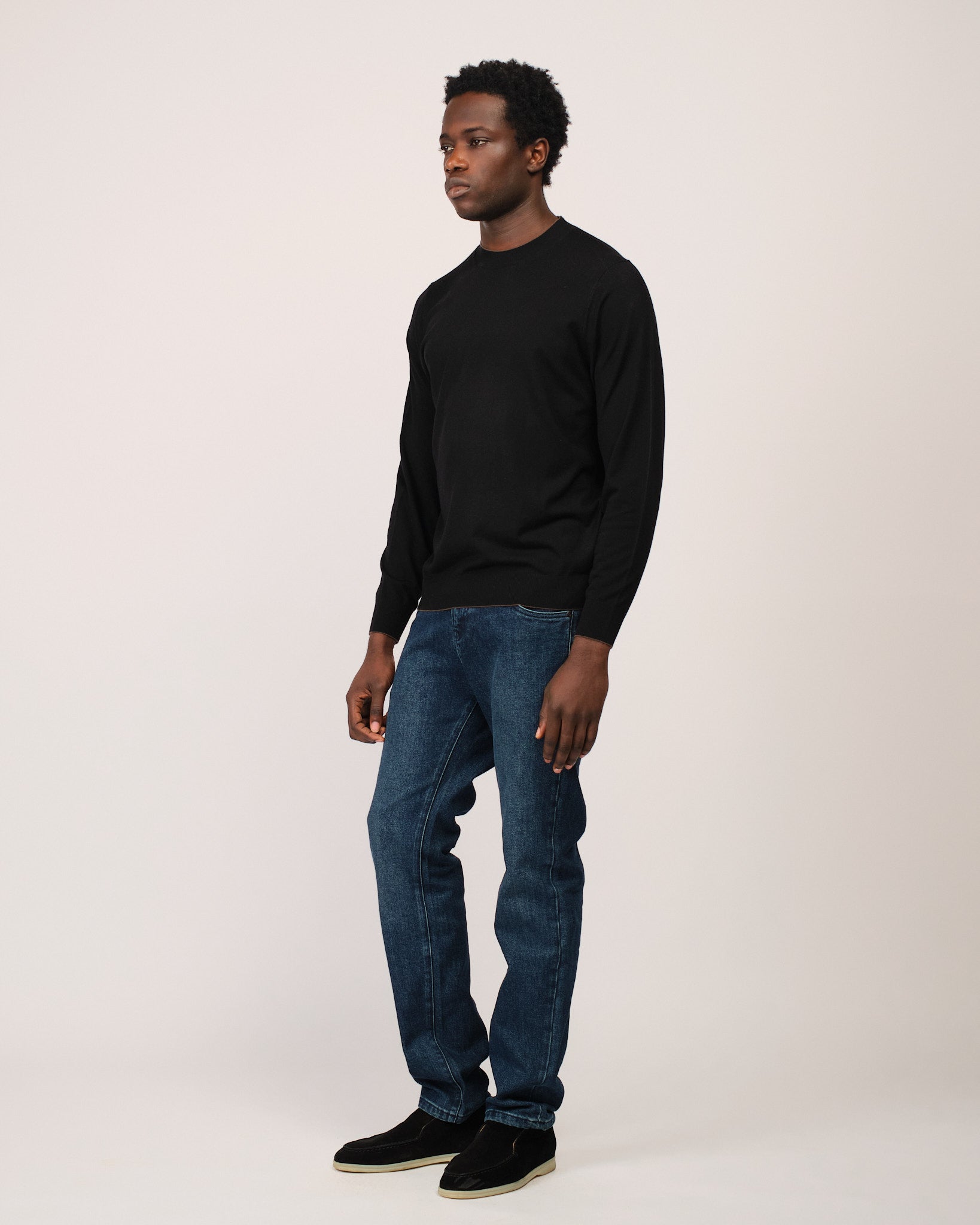 The Fine Cashmere Crewneck Black