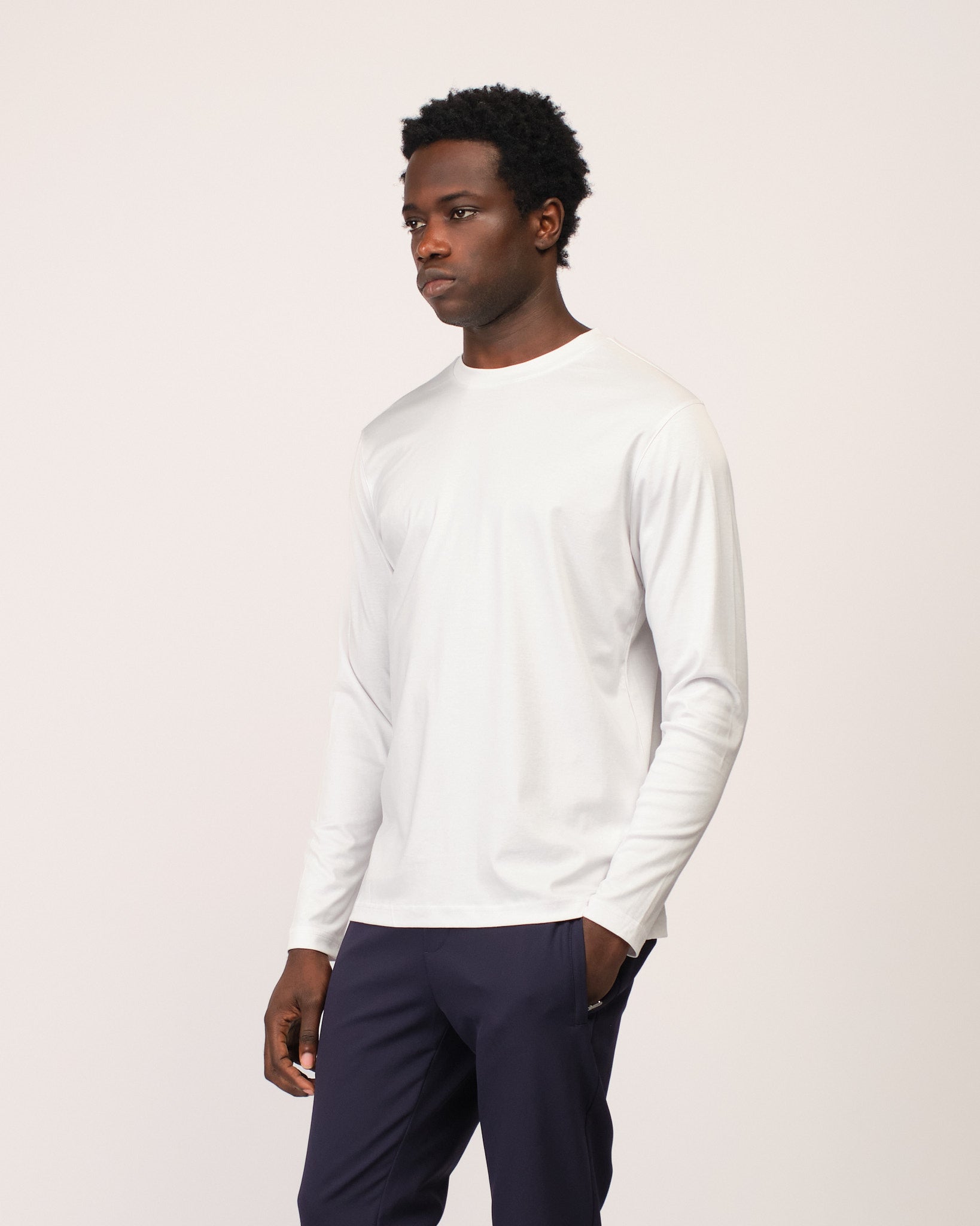 Mercerized Longsleeve White