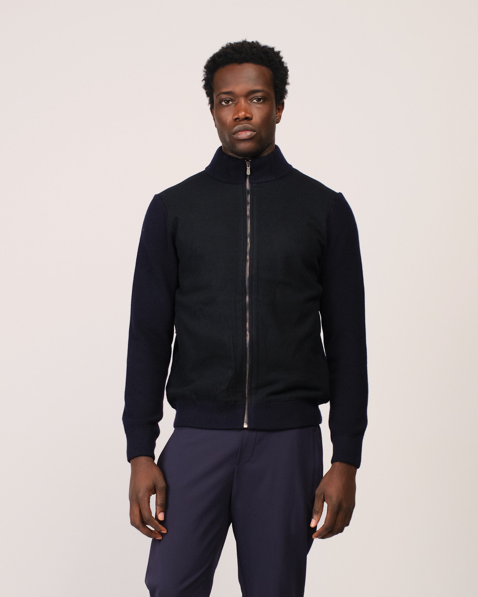 Two Tone Cardigan Navy