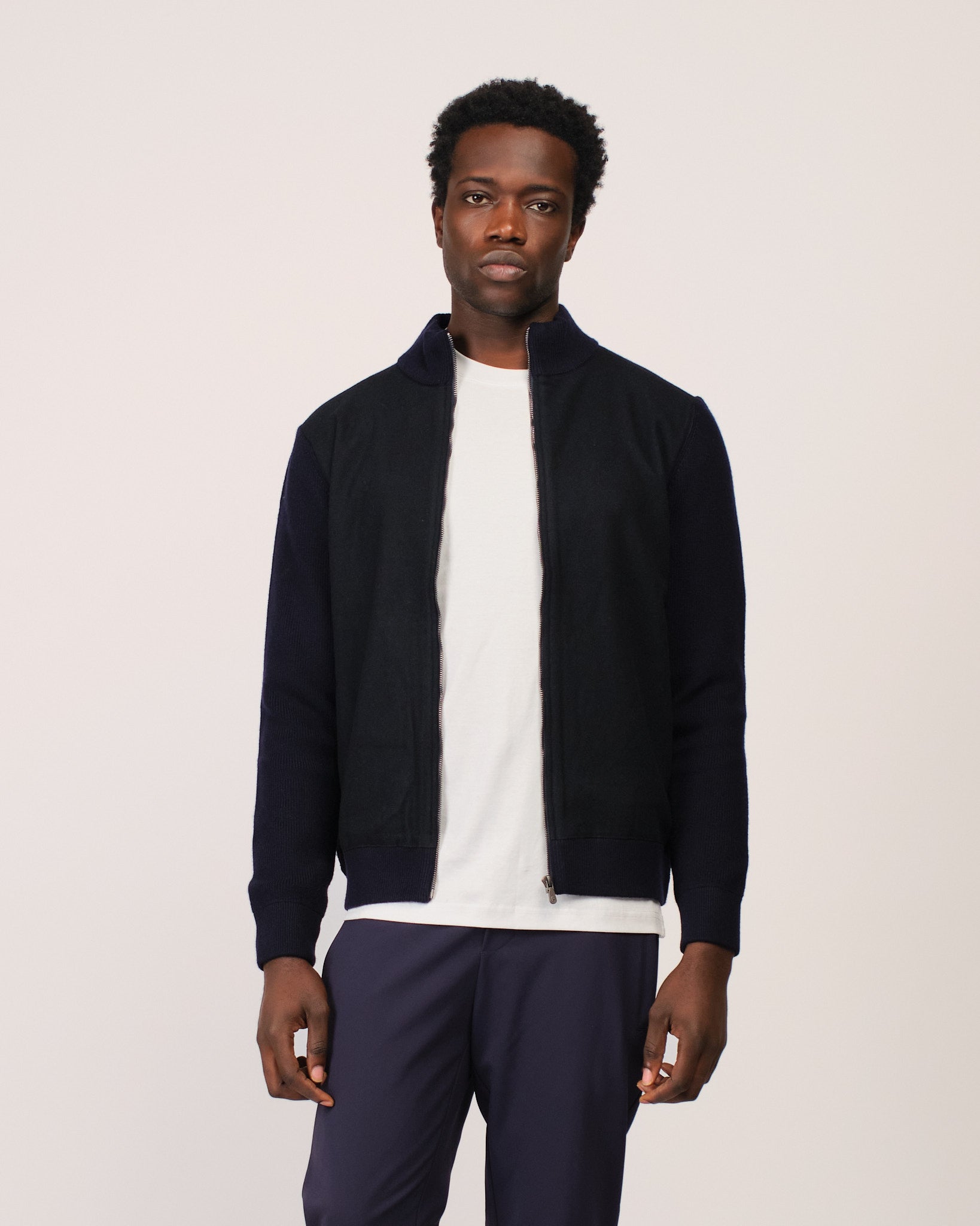 Two Tone Cardigan Navy