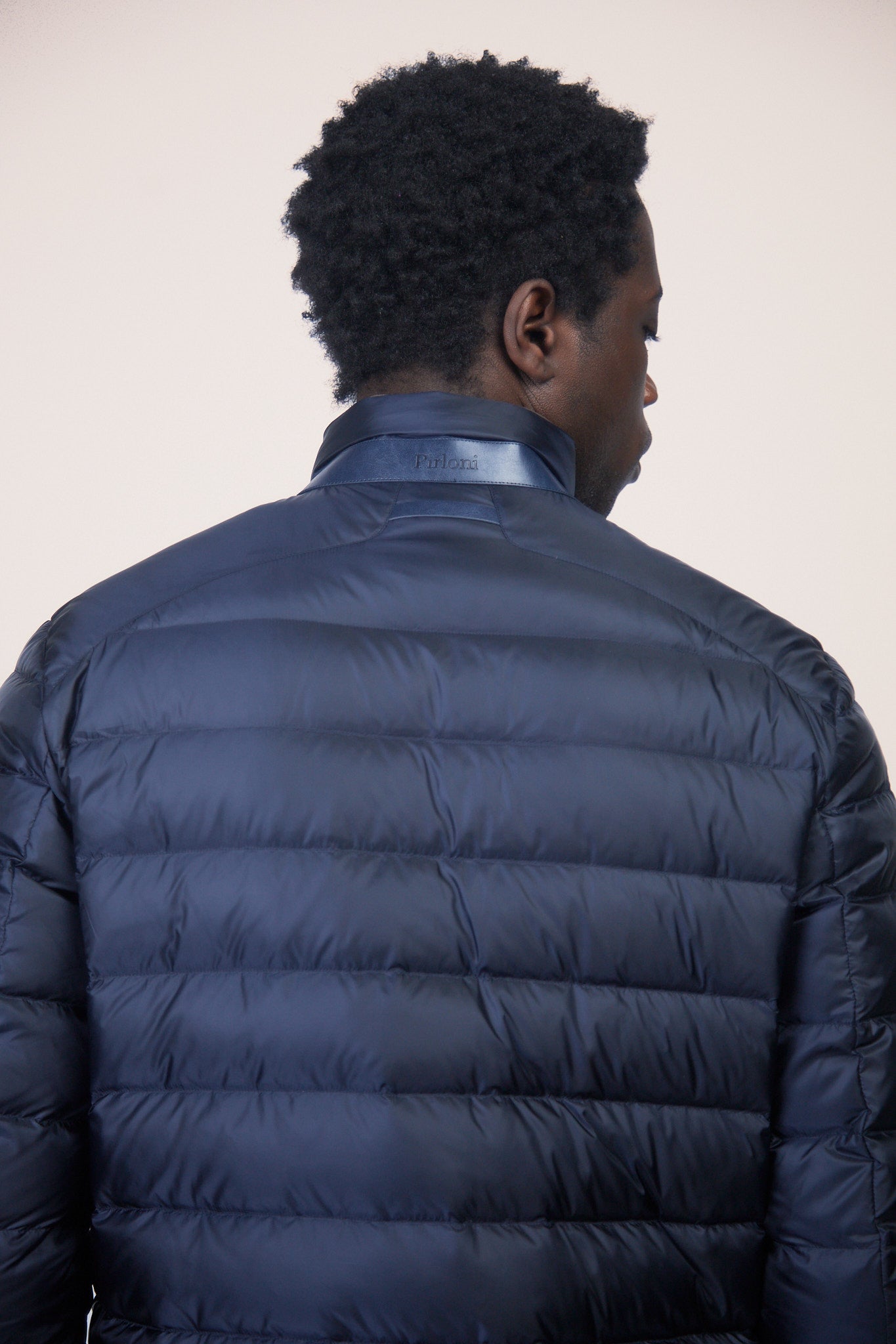 Two Tone Down Jacket Navy Brown