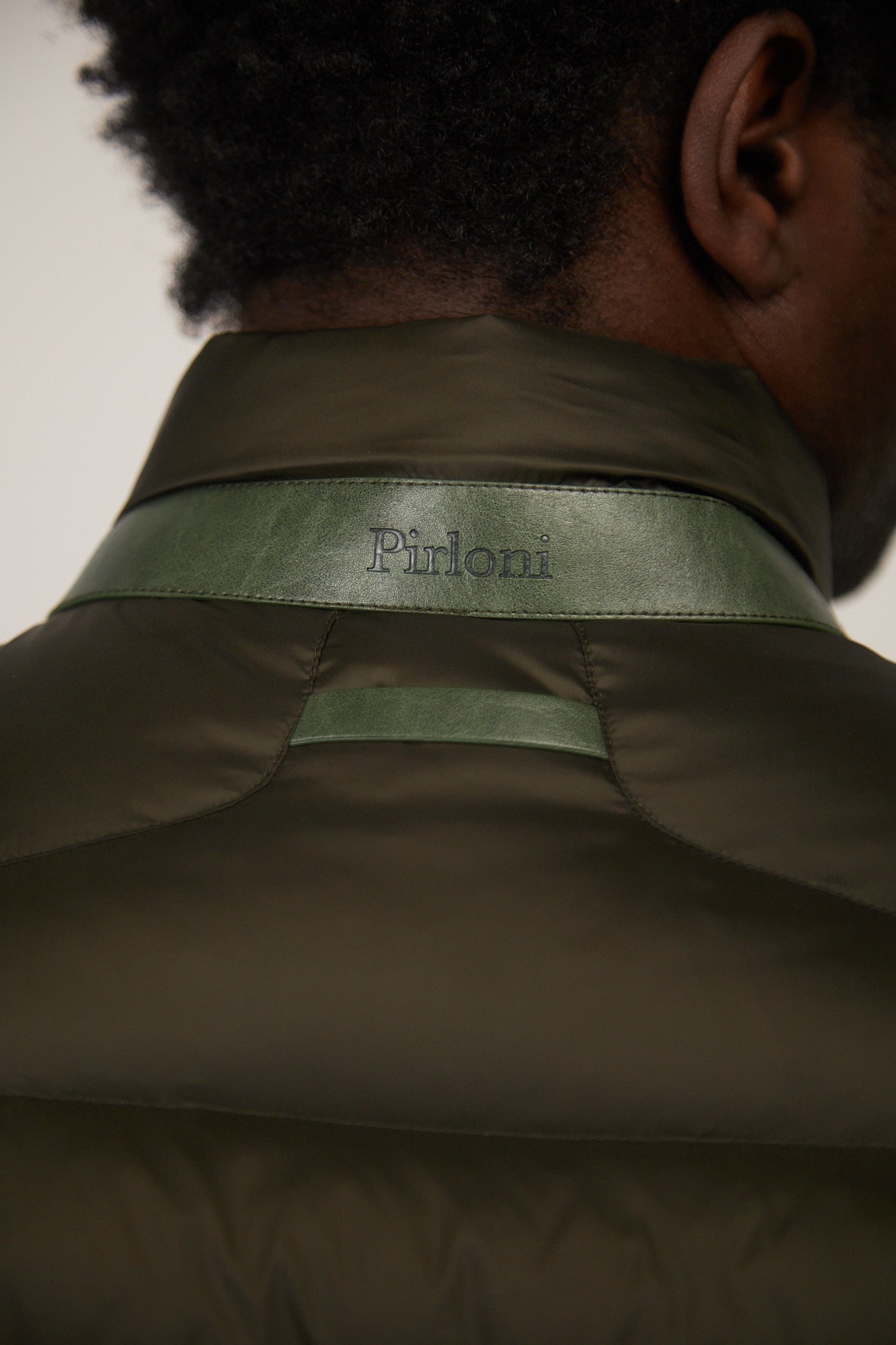 Two Tone Down Jacket Green Brown