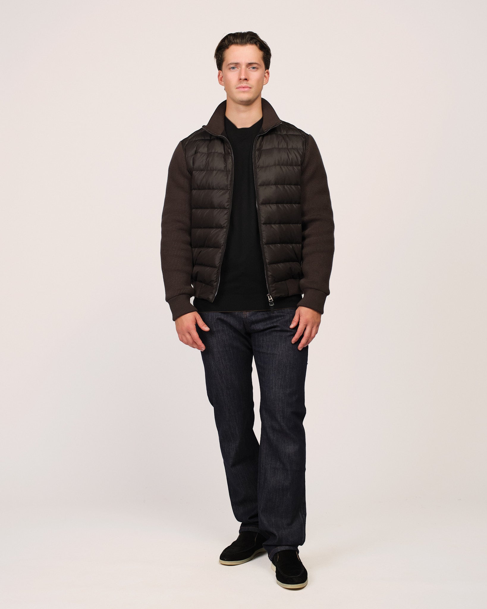 The Knit Sleeve Down Jacket Anthracite