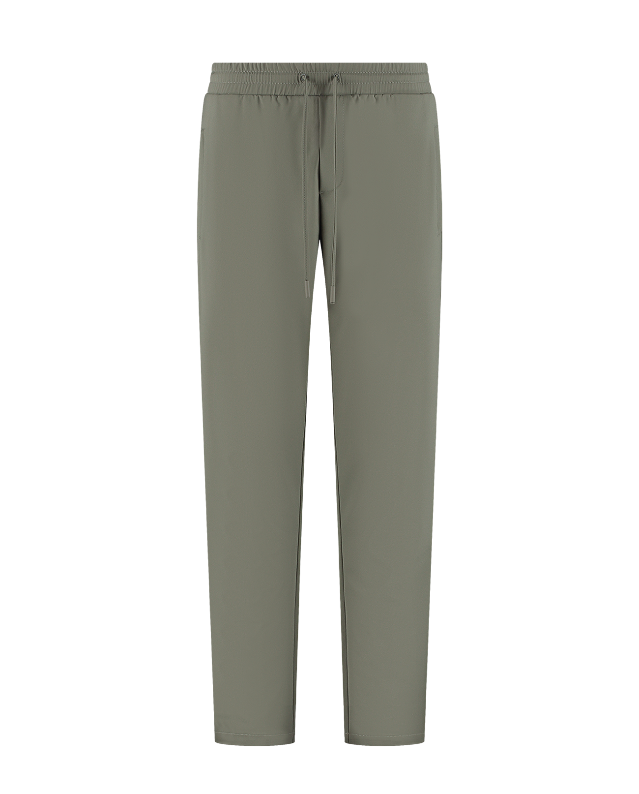 Green pants with a subtle pattern on a white background