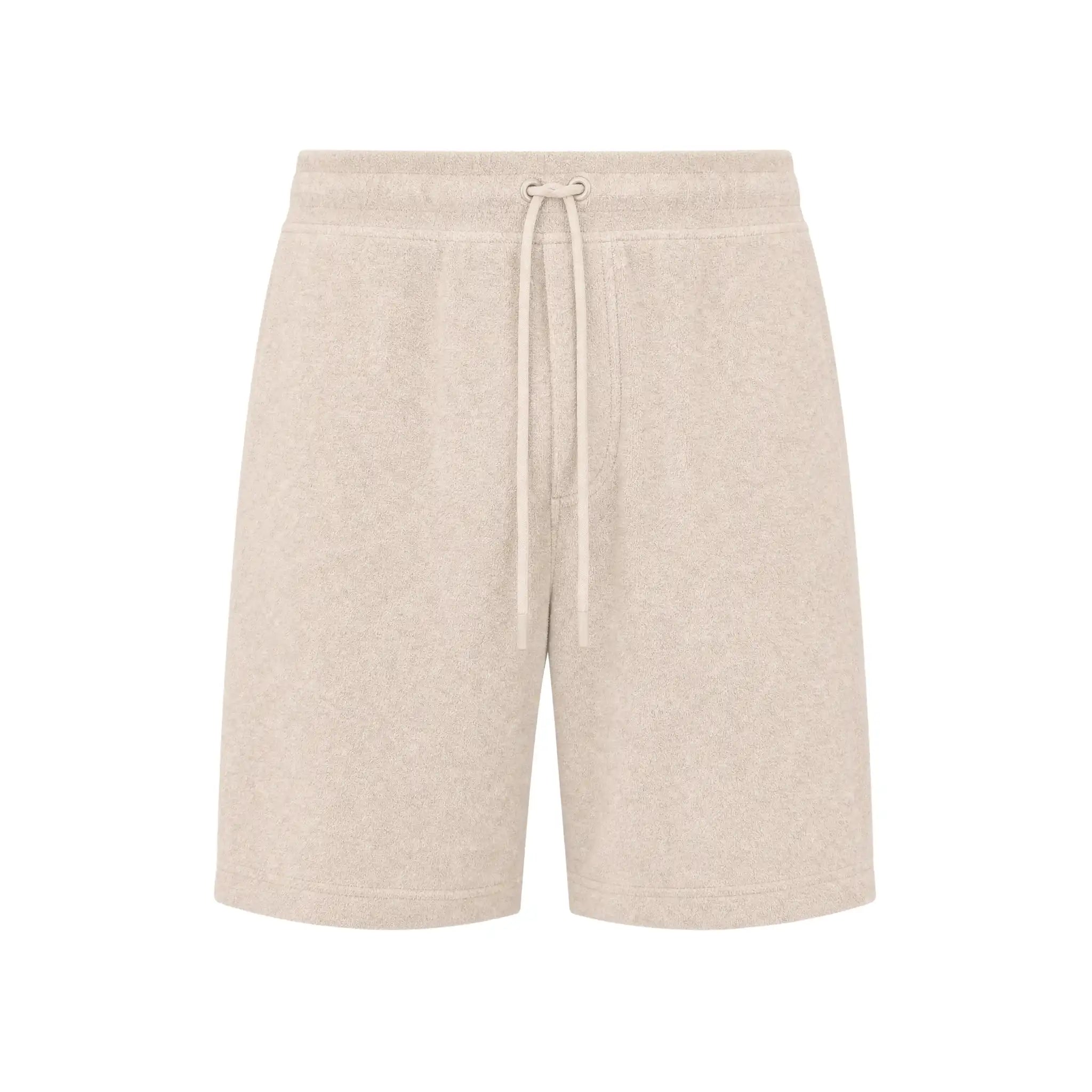 Beige Terry Resort Shorts for men with comfortable fit and summer casual style