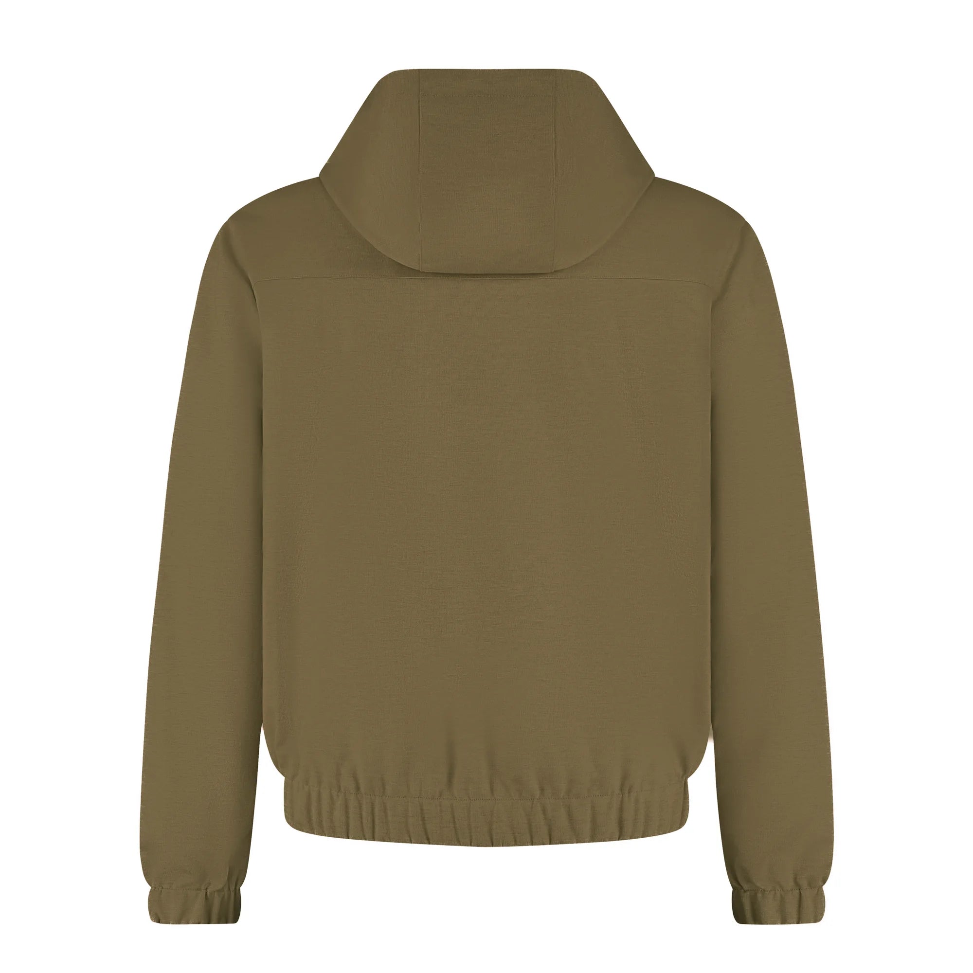 Back view of a brown hoodie on a white background
