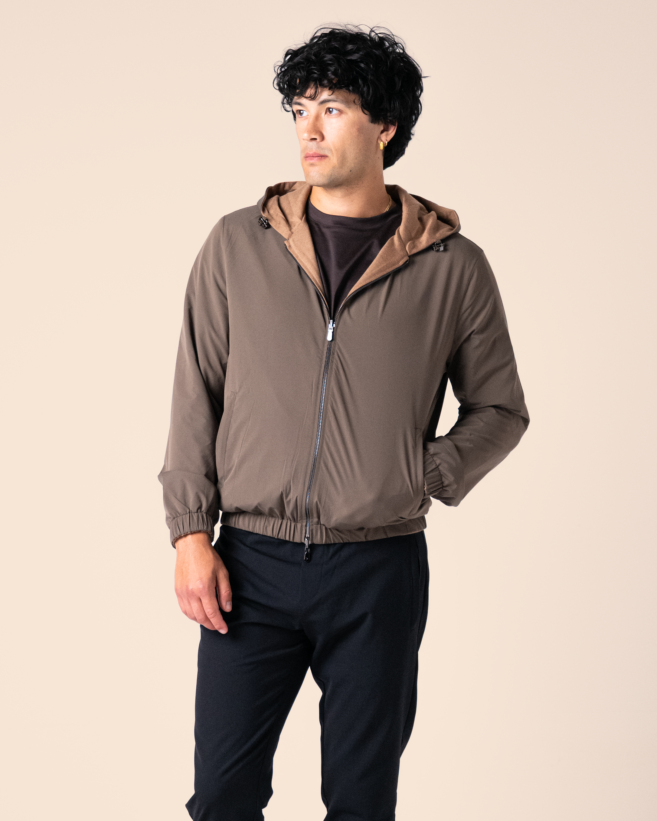 Reversible Merino Jacket Brown