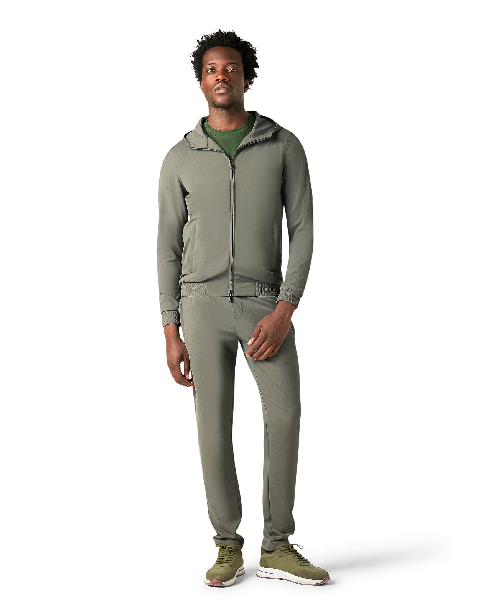 Tech Suit Met Capuchon Groen