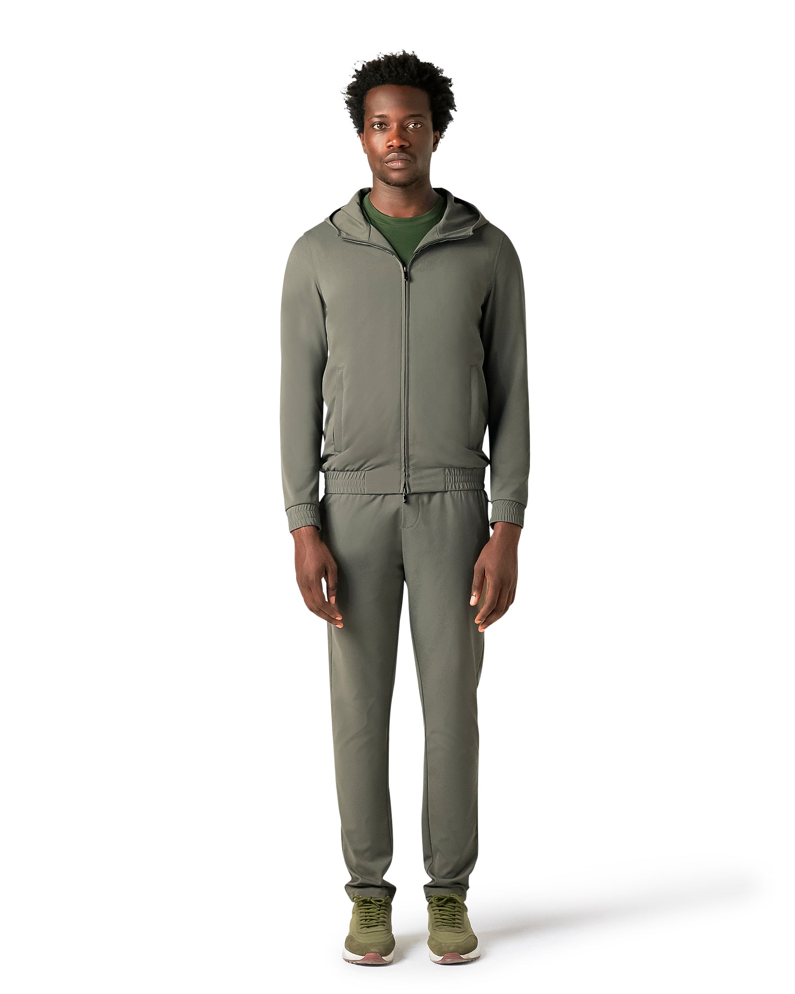 Tech Suit Met Capuchon Groen