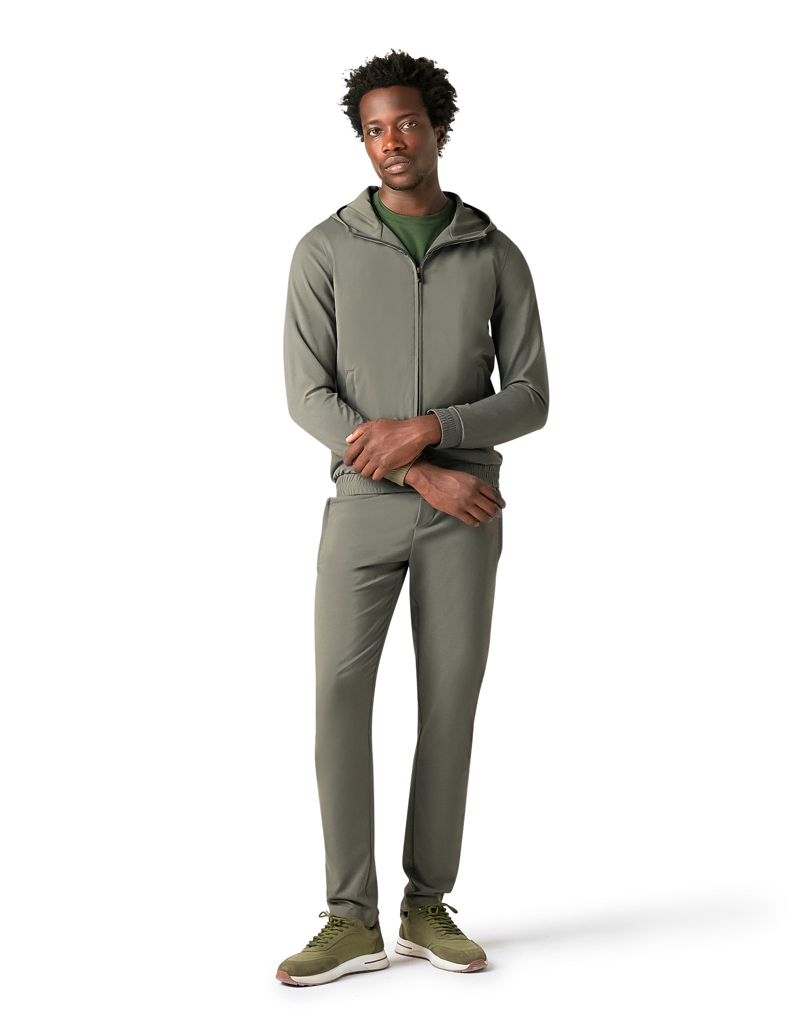 Tech Suit Met Capuchon Groen