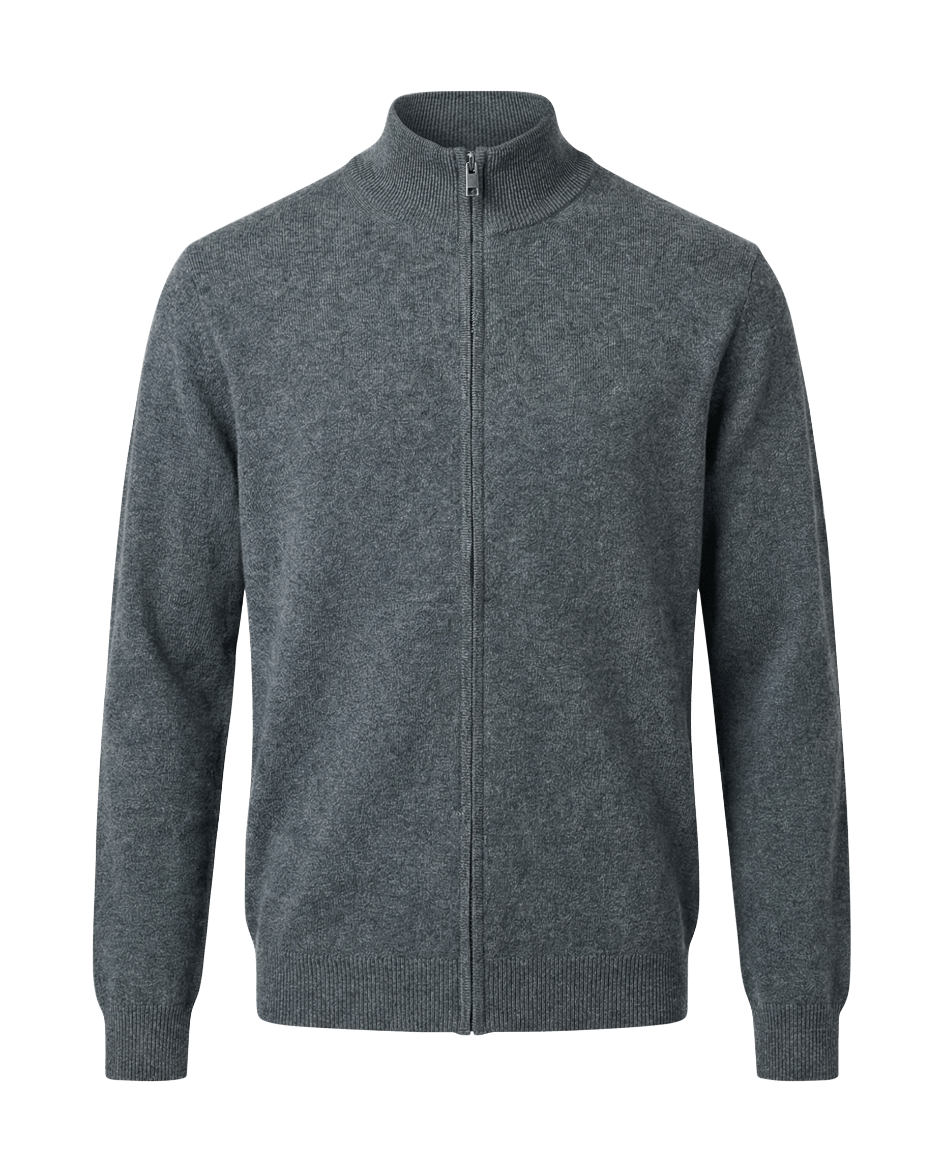 Merino vest met rits, grijs