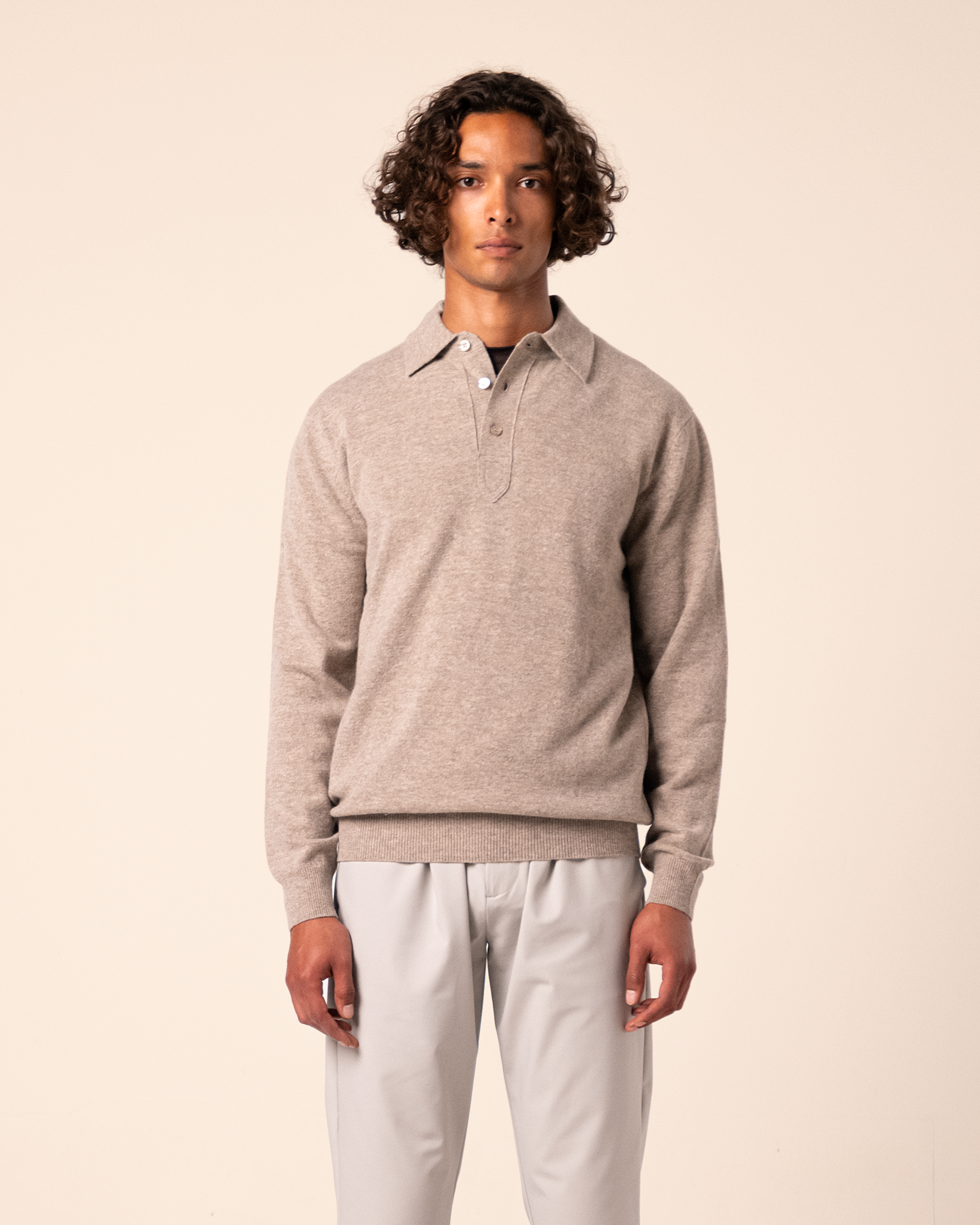 Polo Merino Beige