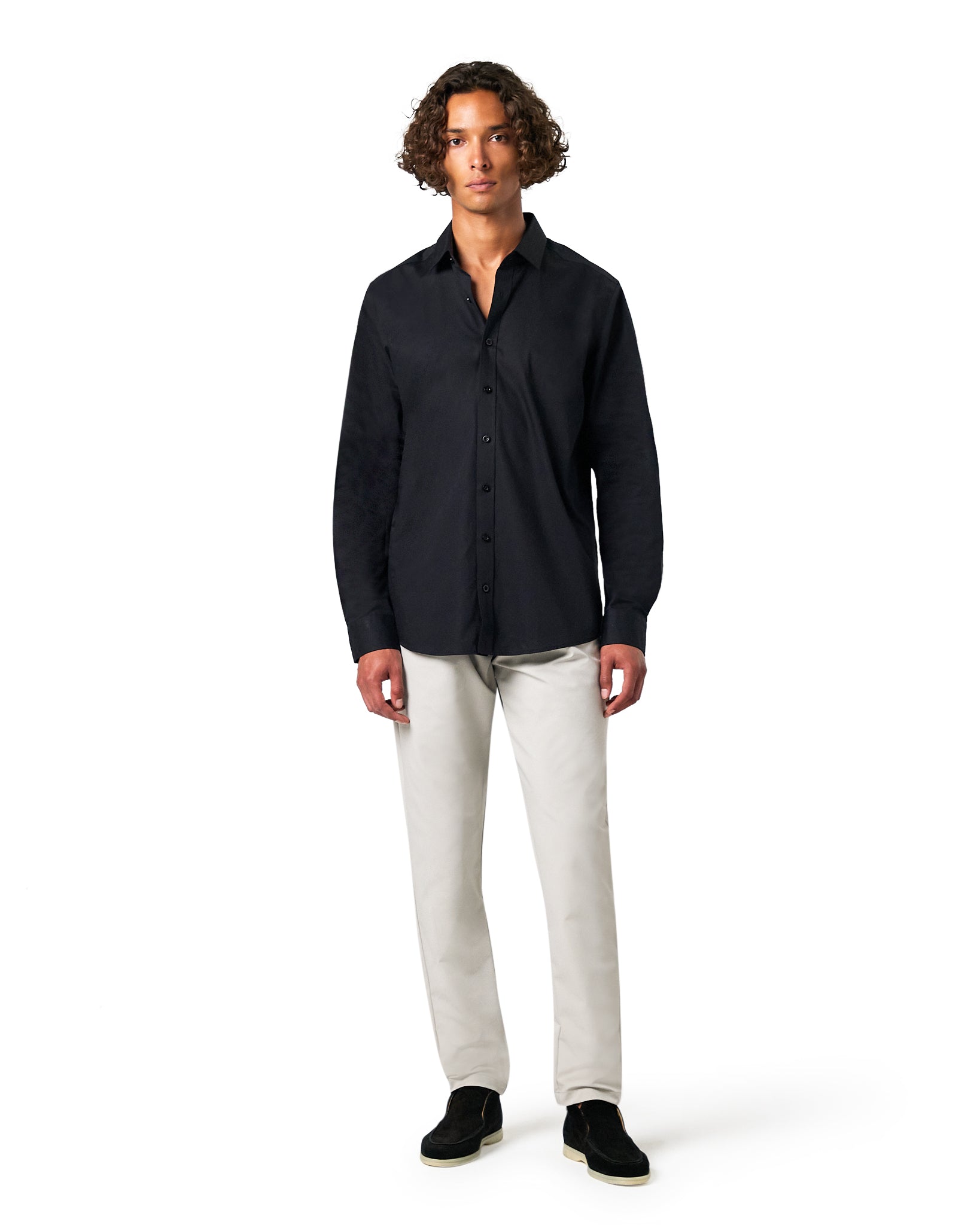 Hoogwaardig getailleerd overhemd in zwart