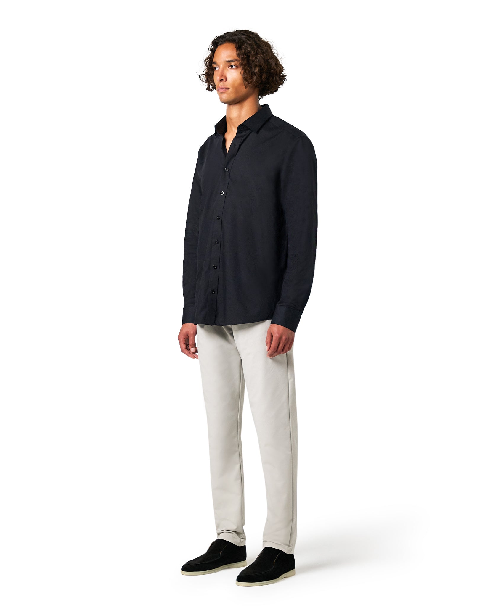 Hoogwaardig getailleerd overhemd in zwart