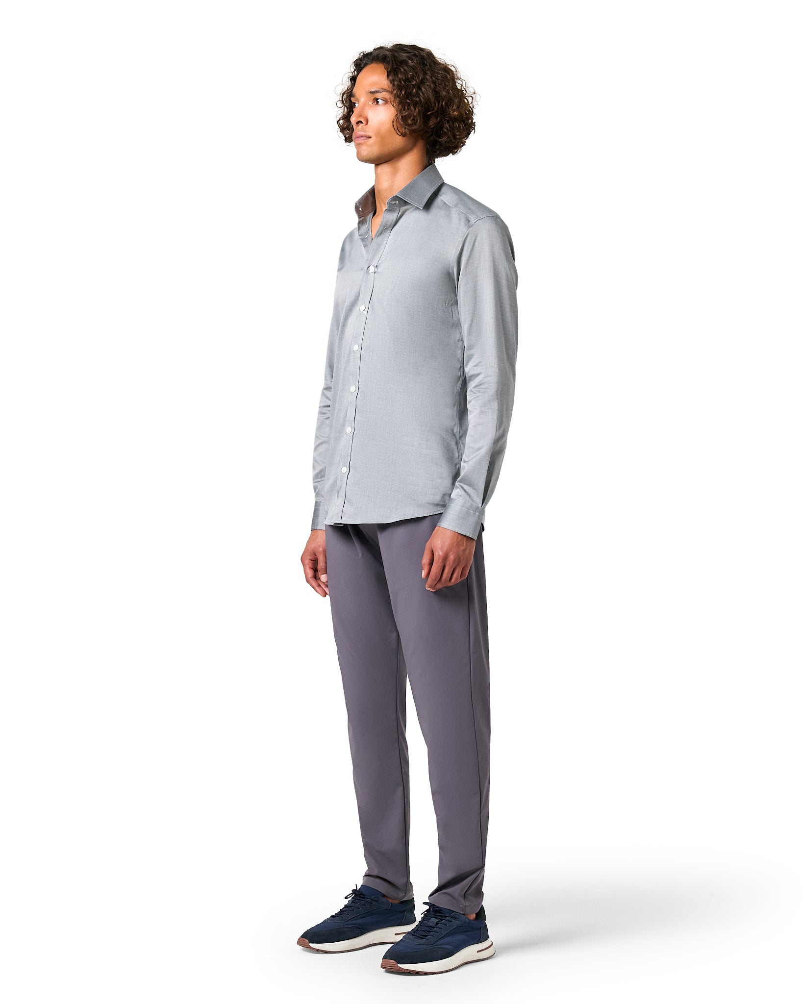 Premium getailleerd overhemd in grijs