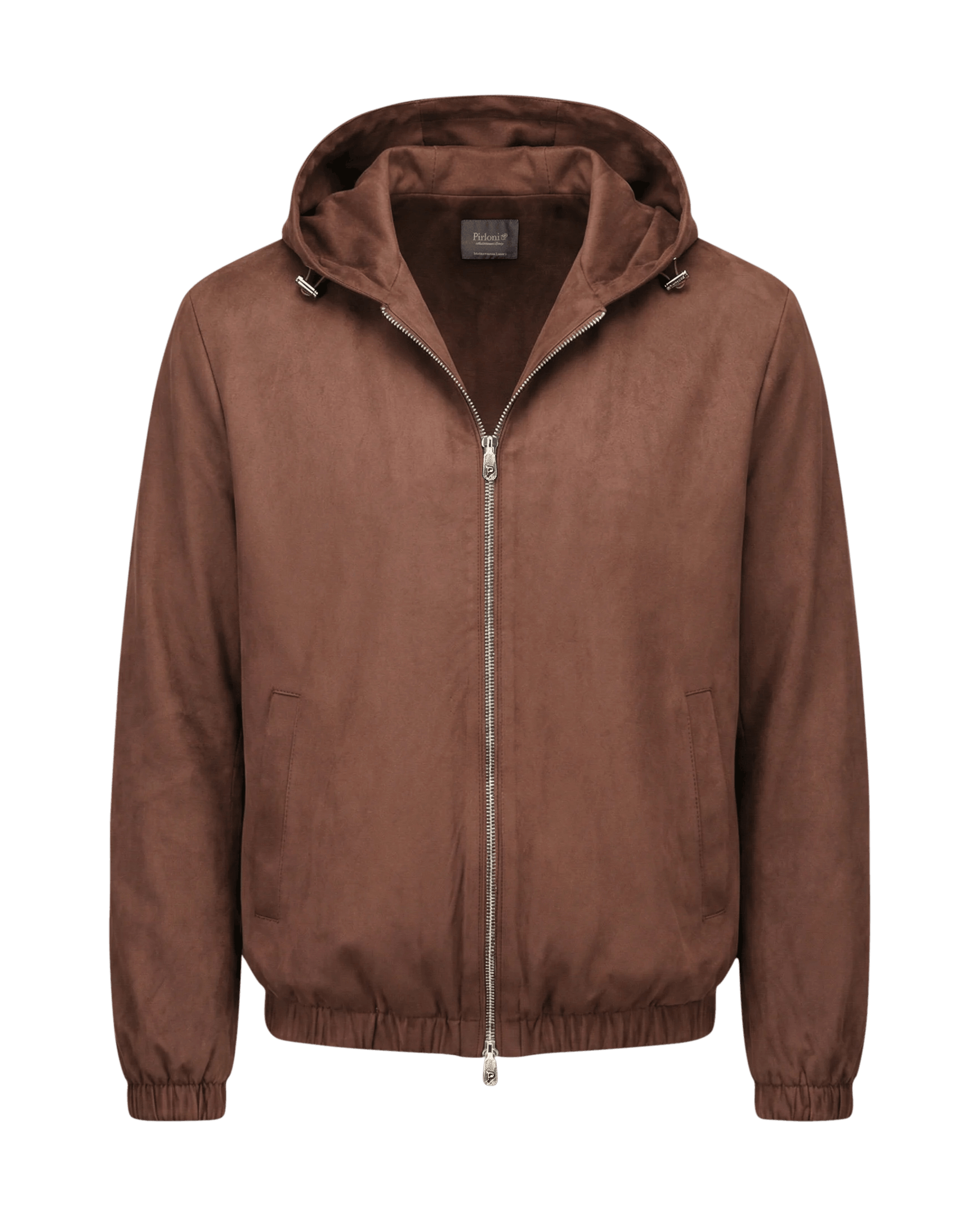 Brown jacket with a hood on a transparent background