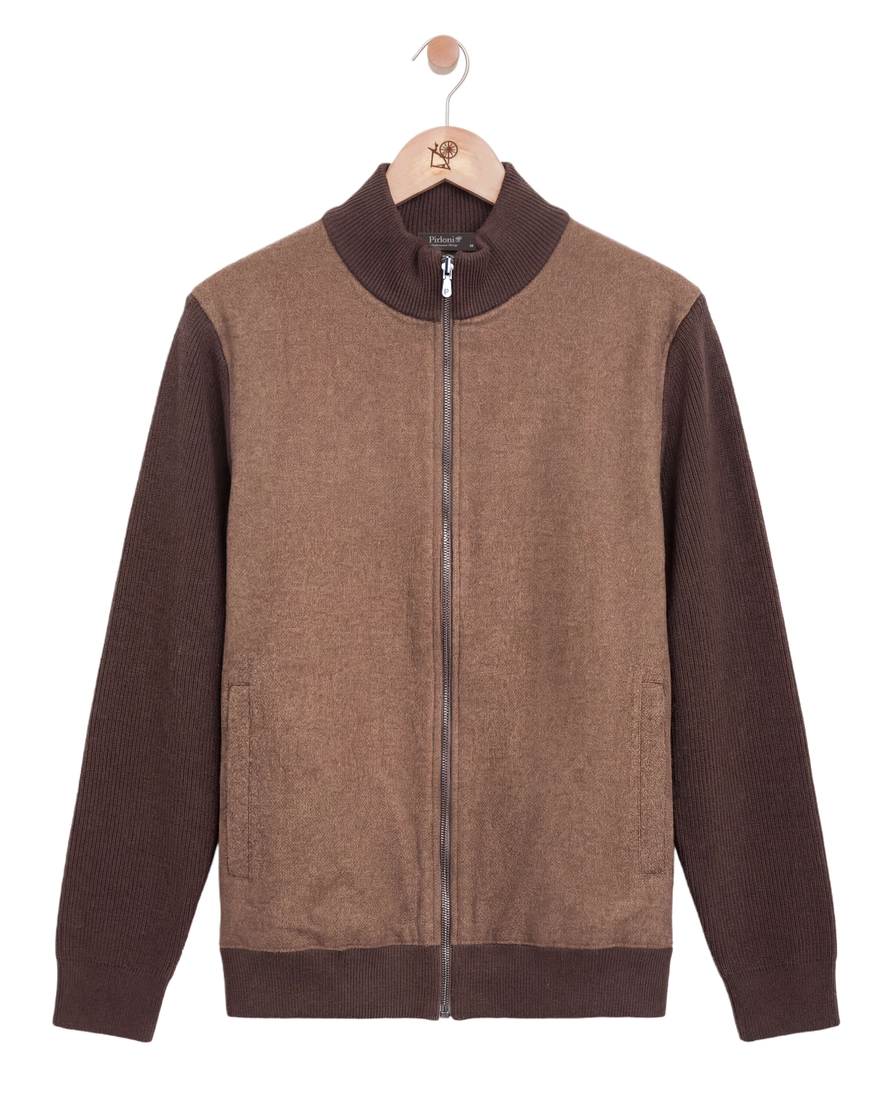 Two Tone Cardigan Brown