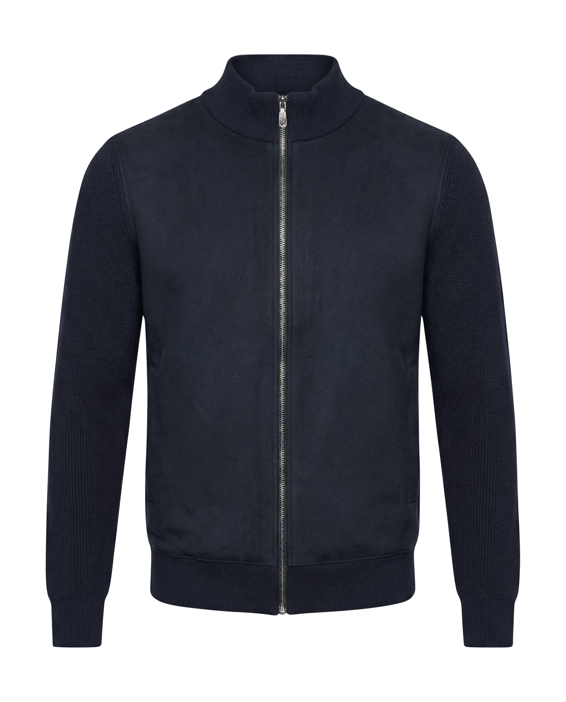 Tweekleurig vest in marineblauw