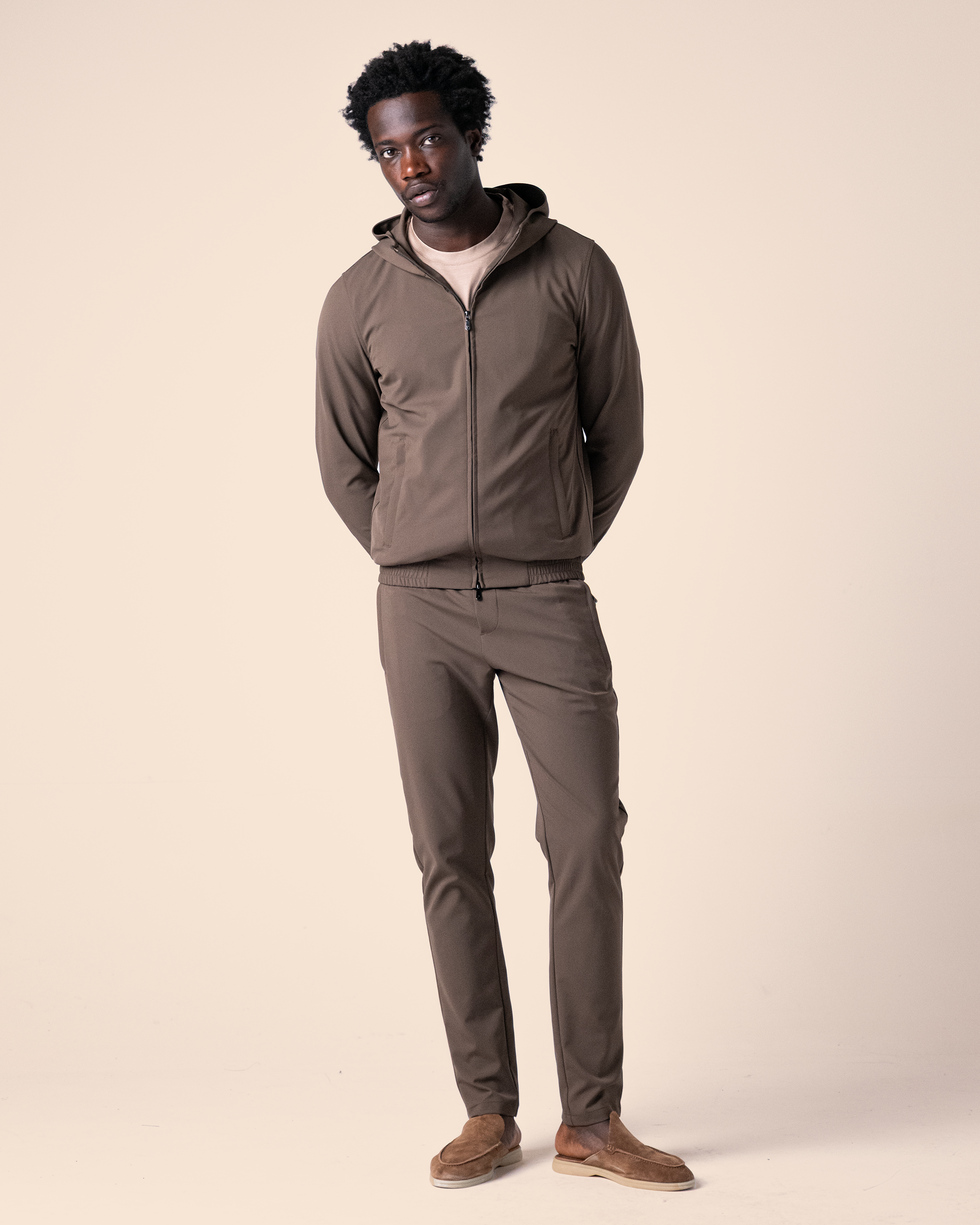 Hooded Tech Suit Brown