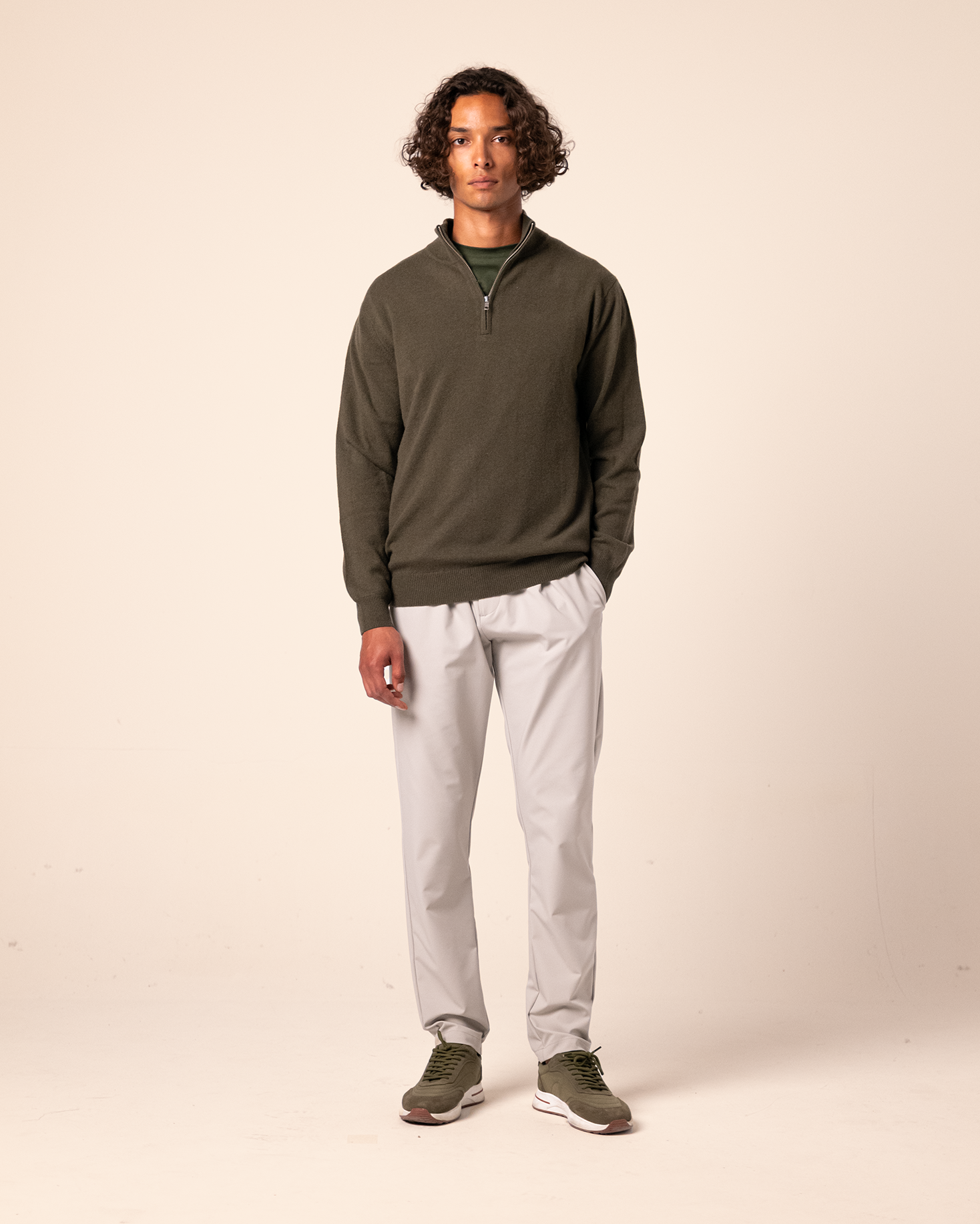 Halfzip Merino Green