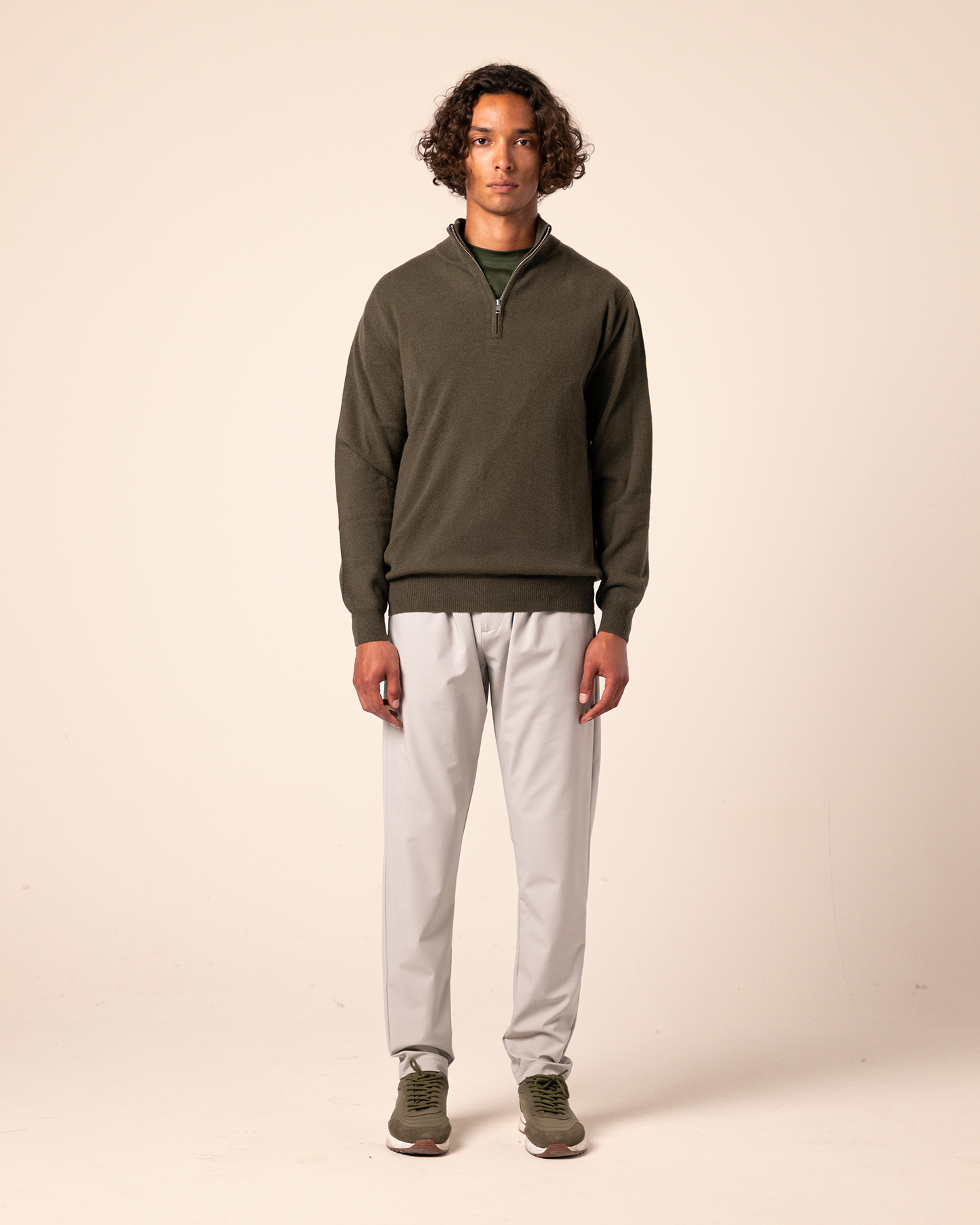 Halfzip Merino Green