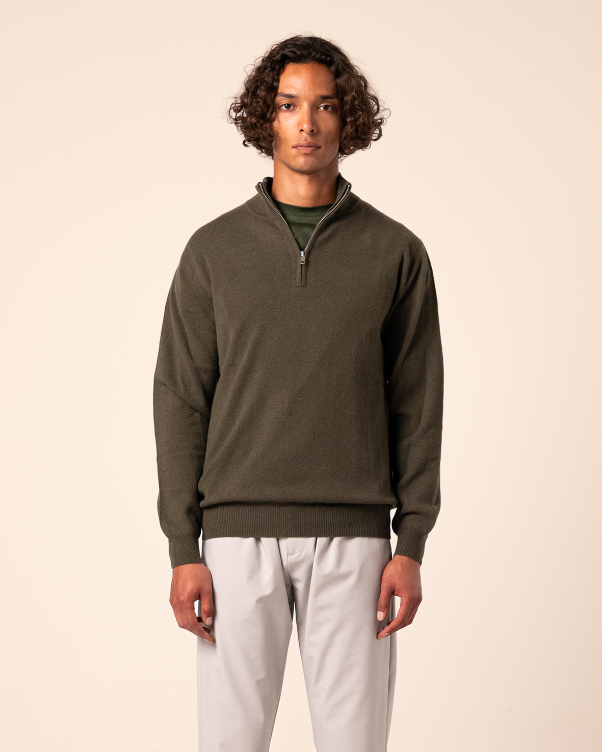 Halfzip Merino Green