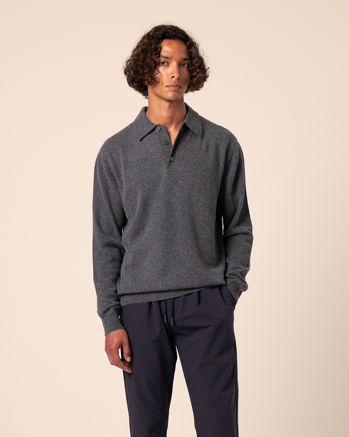 Polo Merino Grey
