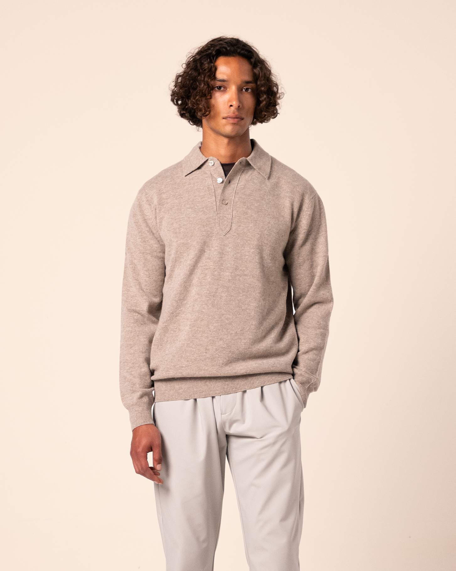 Polo Merino Beige