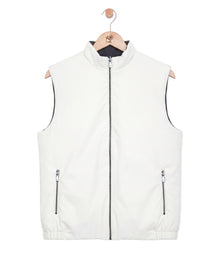 White Reversible Knit Body Warmer