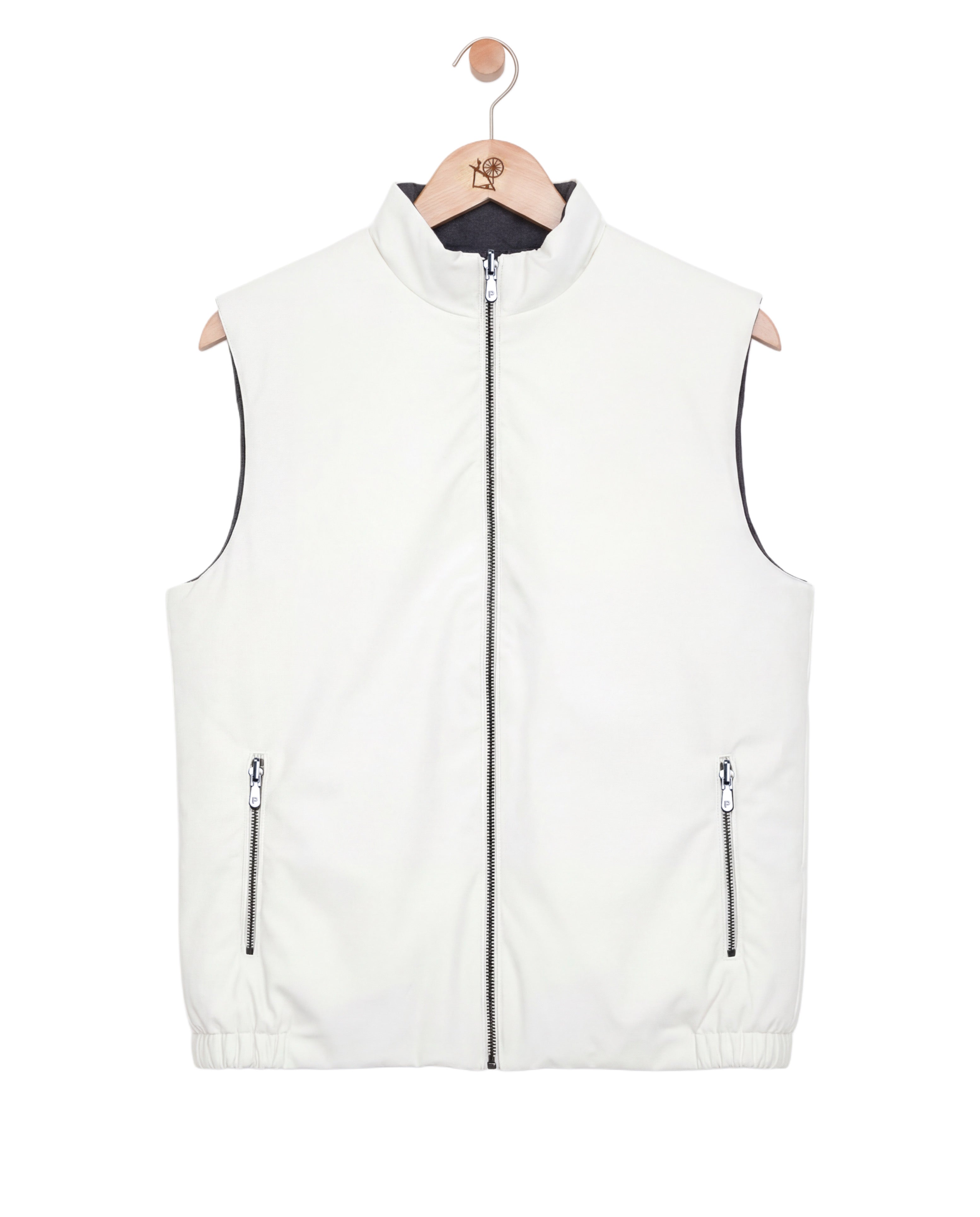 White Reversible Knit Body Warmer