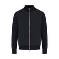 Black jacket with a zipper on a white background