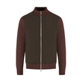 Brown and burgundy jacket on a white background