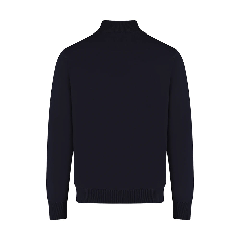 Black turtleneck sweater on a white background