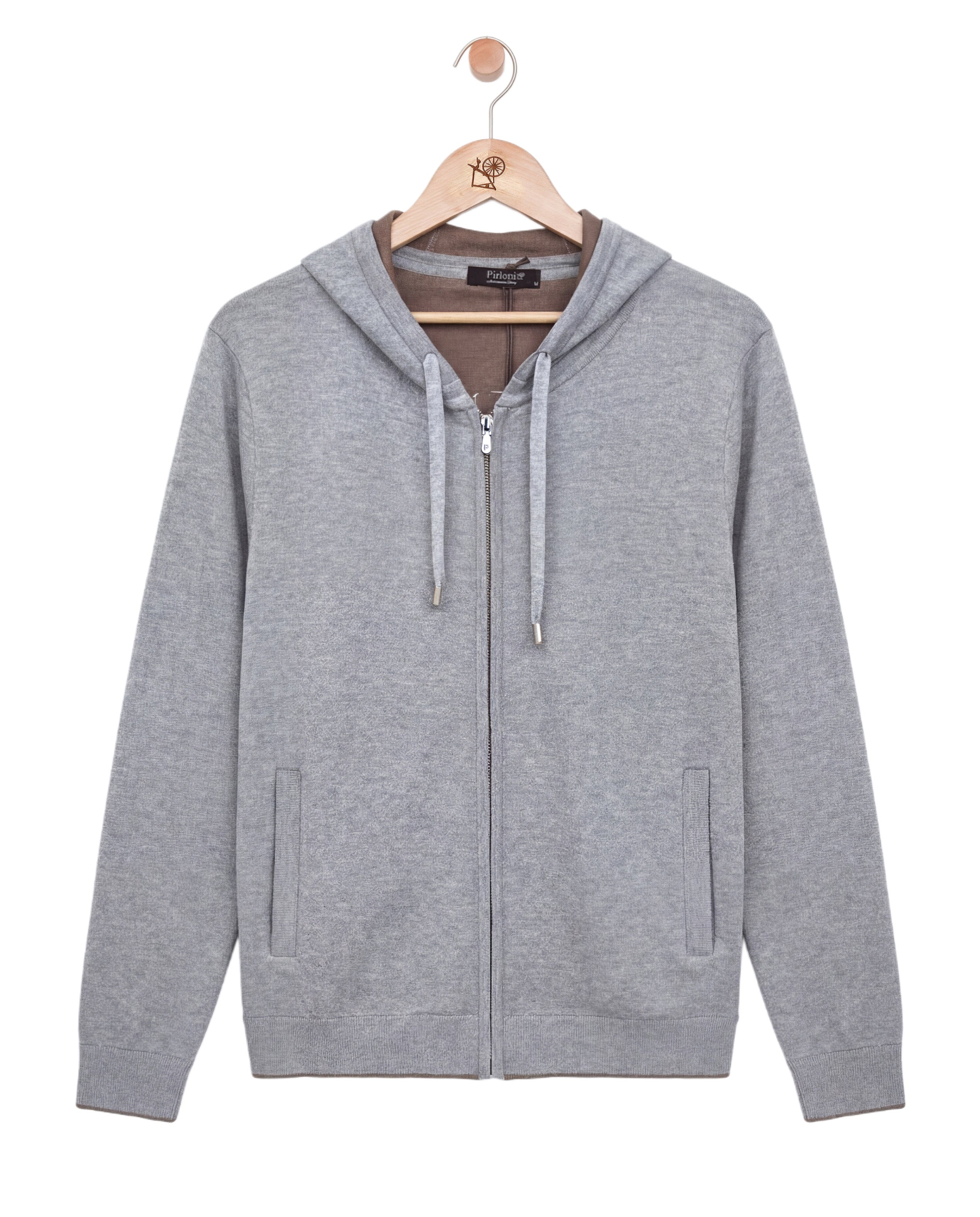 Two Tone Knitwear Tracksuit Grey Brown