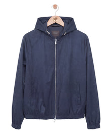 Suede Windbreaker Navy Blue