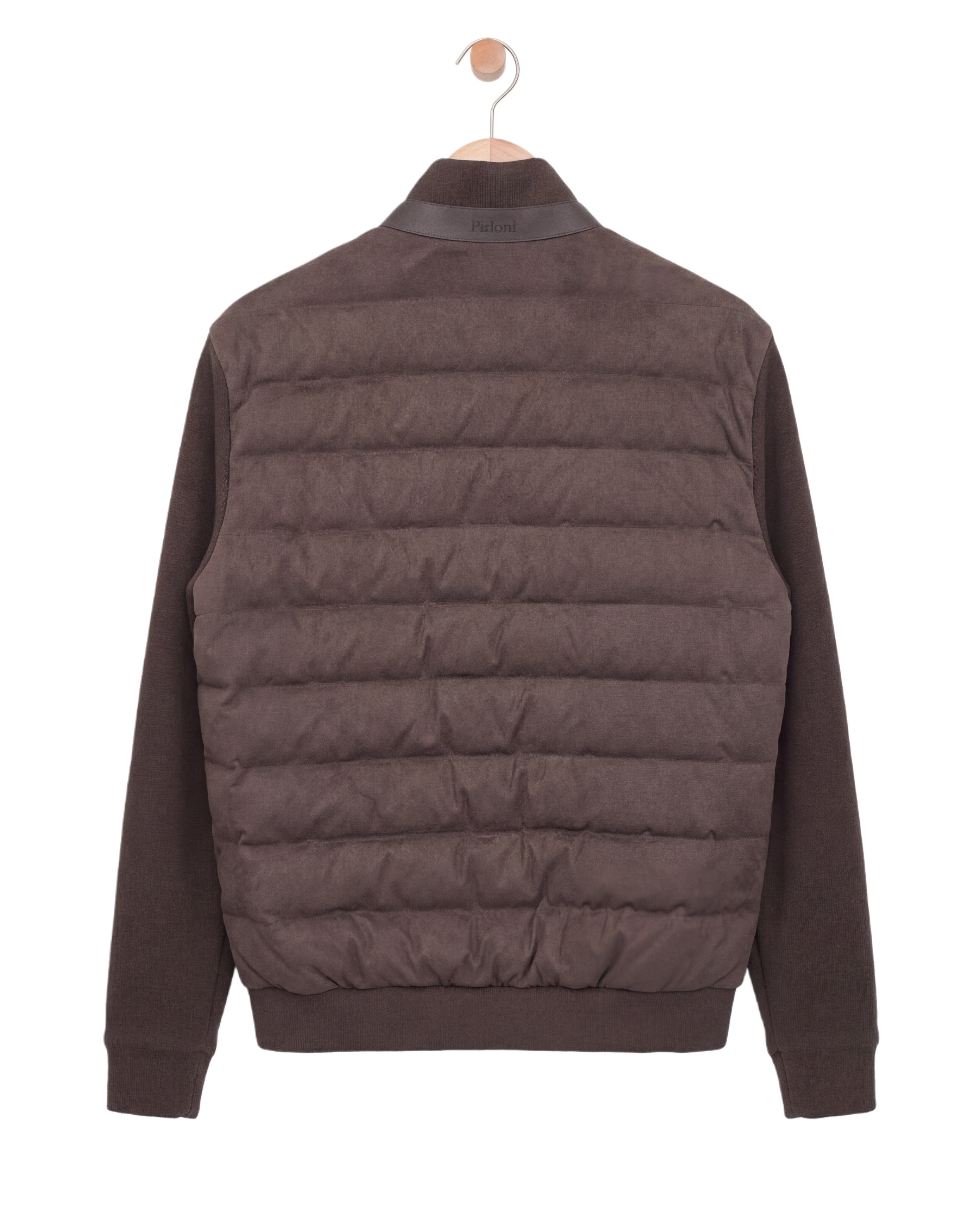 The Suede Knitted Down Jacket Brown