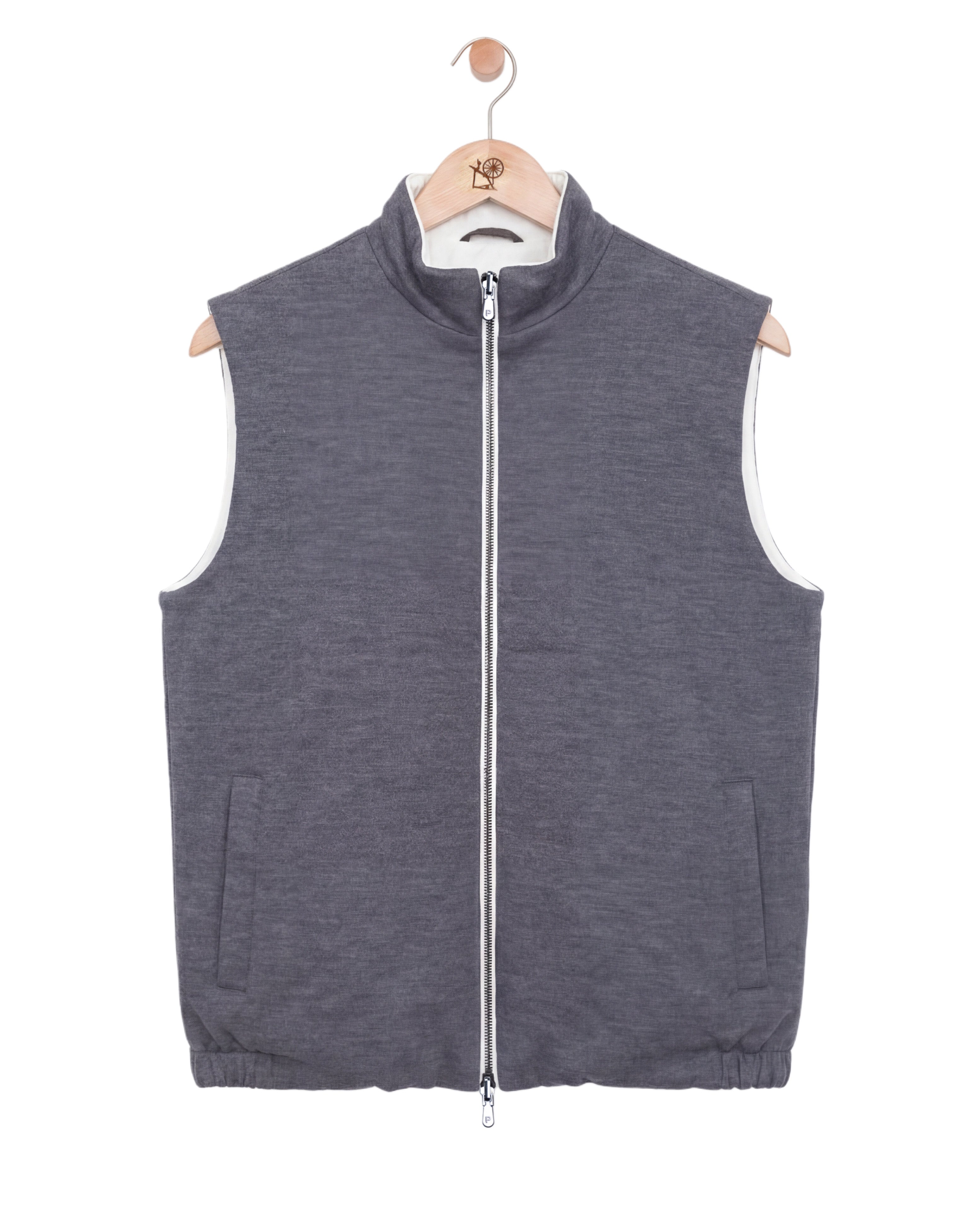 White Reversible Knit Body Warmer