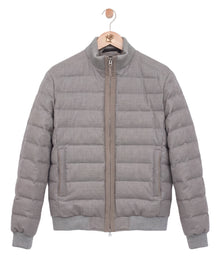 The Wool Textured Down Jacket Earth Beige