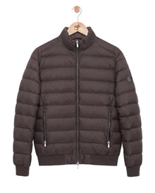 Two Tone Down Jacket Double Brown