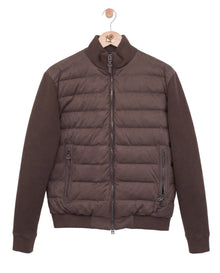 The Suede Knitted Down Jacket Brown