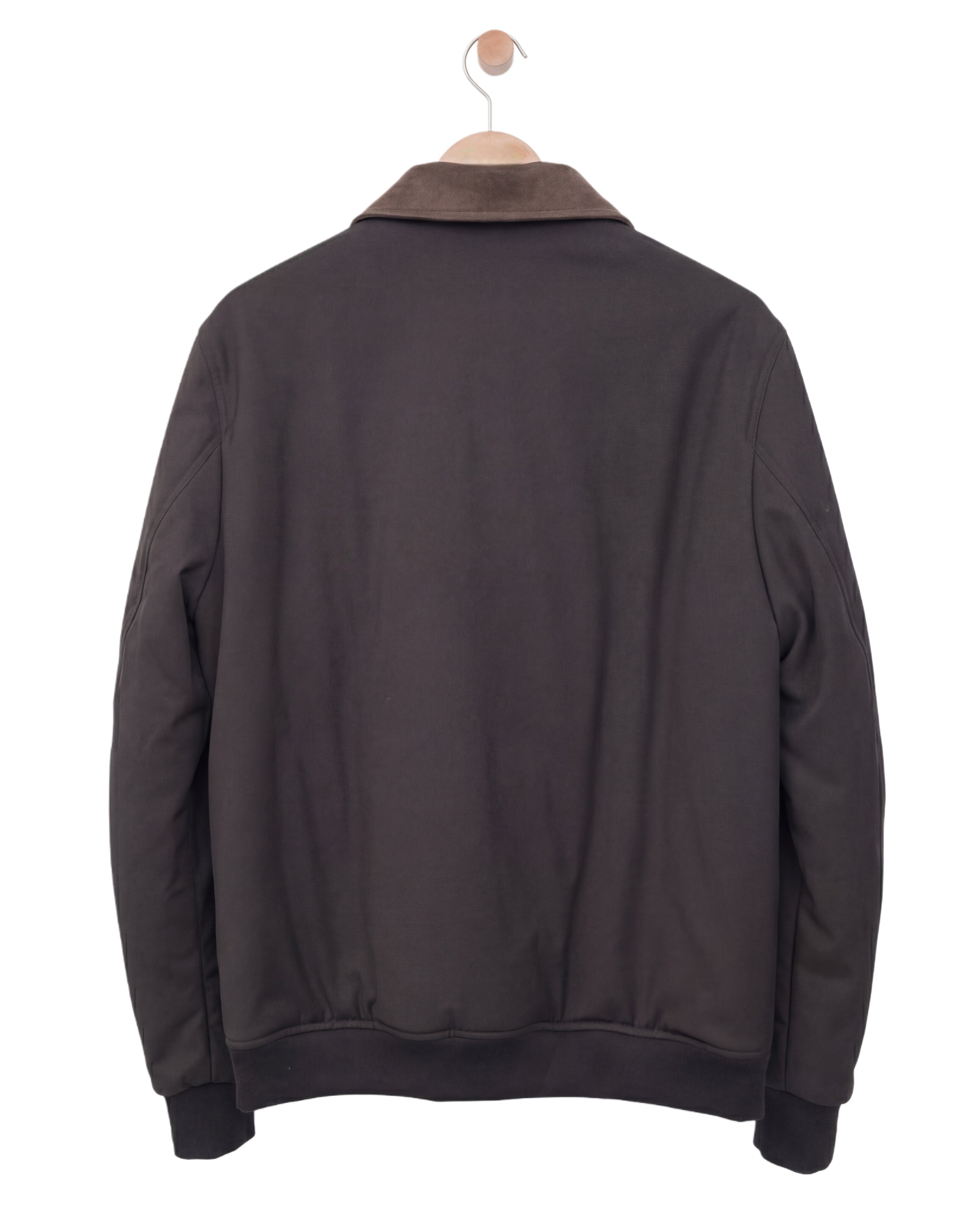 Suede Contrast Padded Jacket Brown Beige