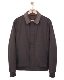 Suede Contrast Padded Jacket Brown Beige