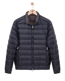Two Tone Down Jacket Navy Brown