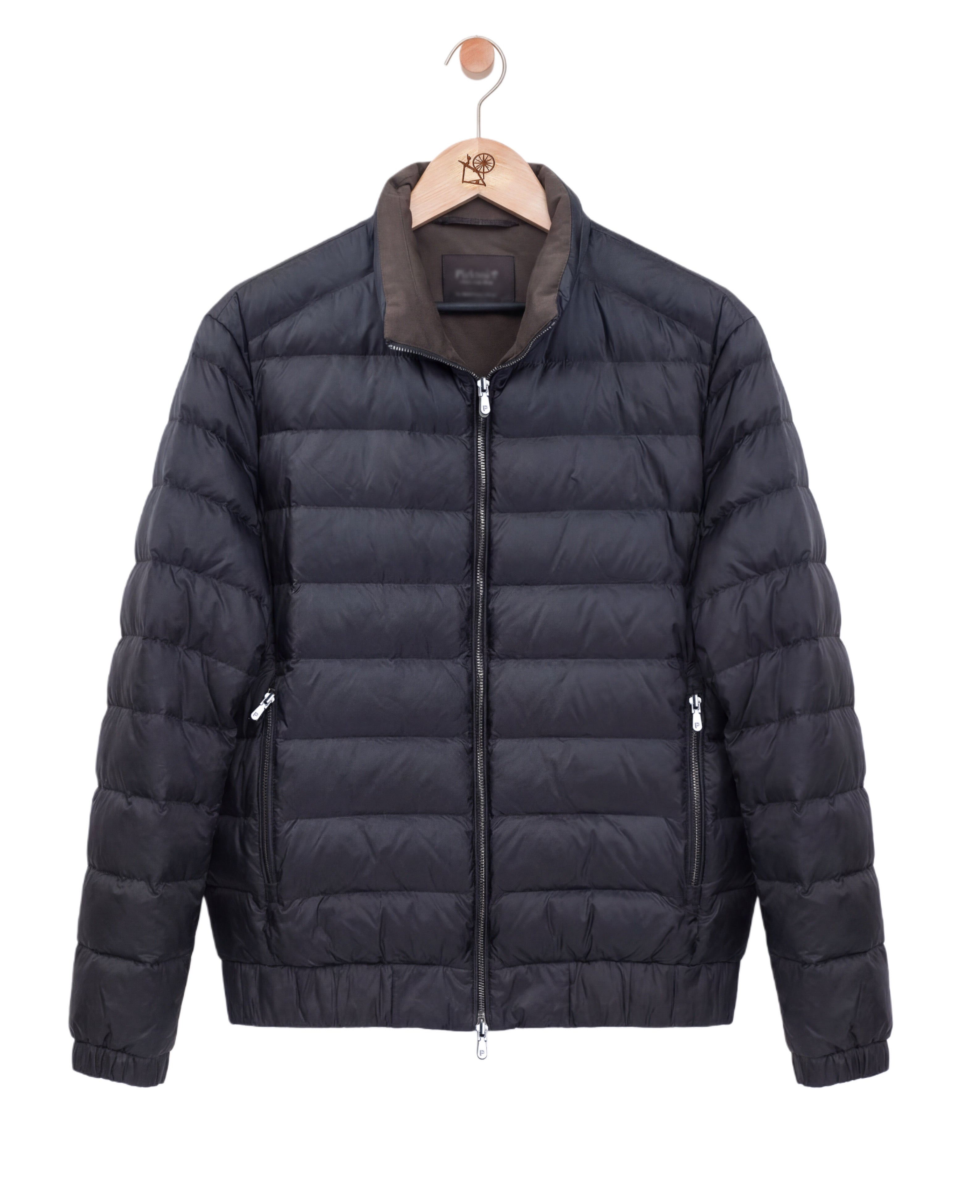 Two Tone Down Jacket Navy Brown
