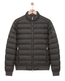 Two Tone Down Jacket Green Brown